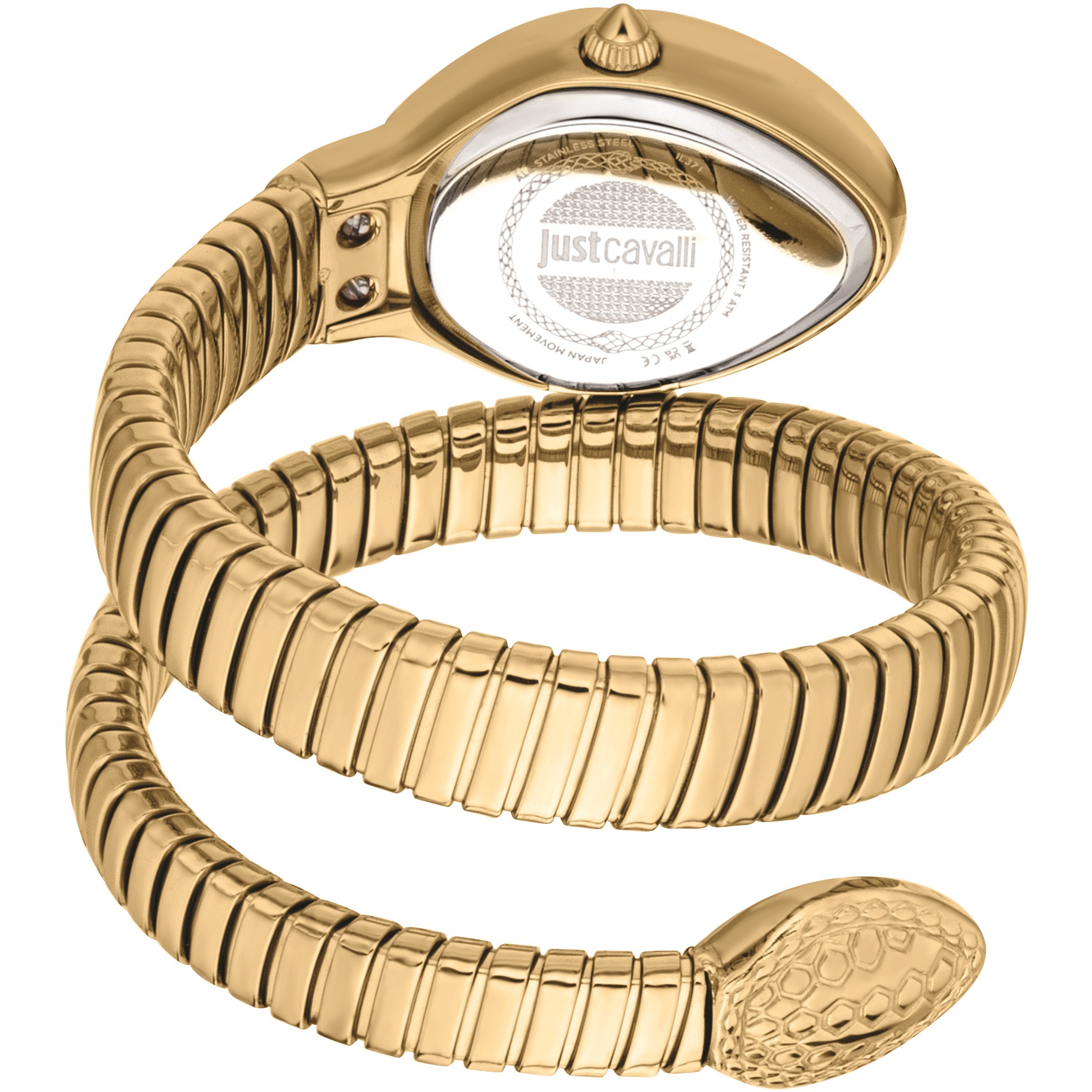 JUST CAVALLI Signature Snake Silver Dial 22x33.5mm Gold Stainless Steel Bracelet JC1L371M0025 - 3