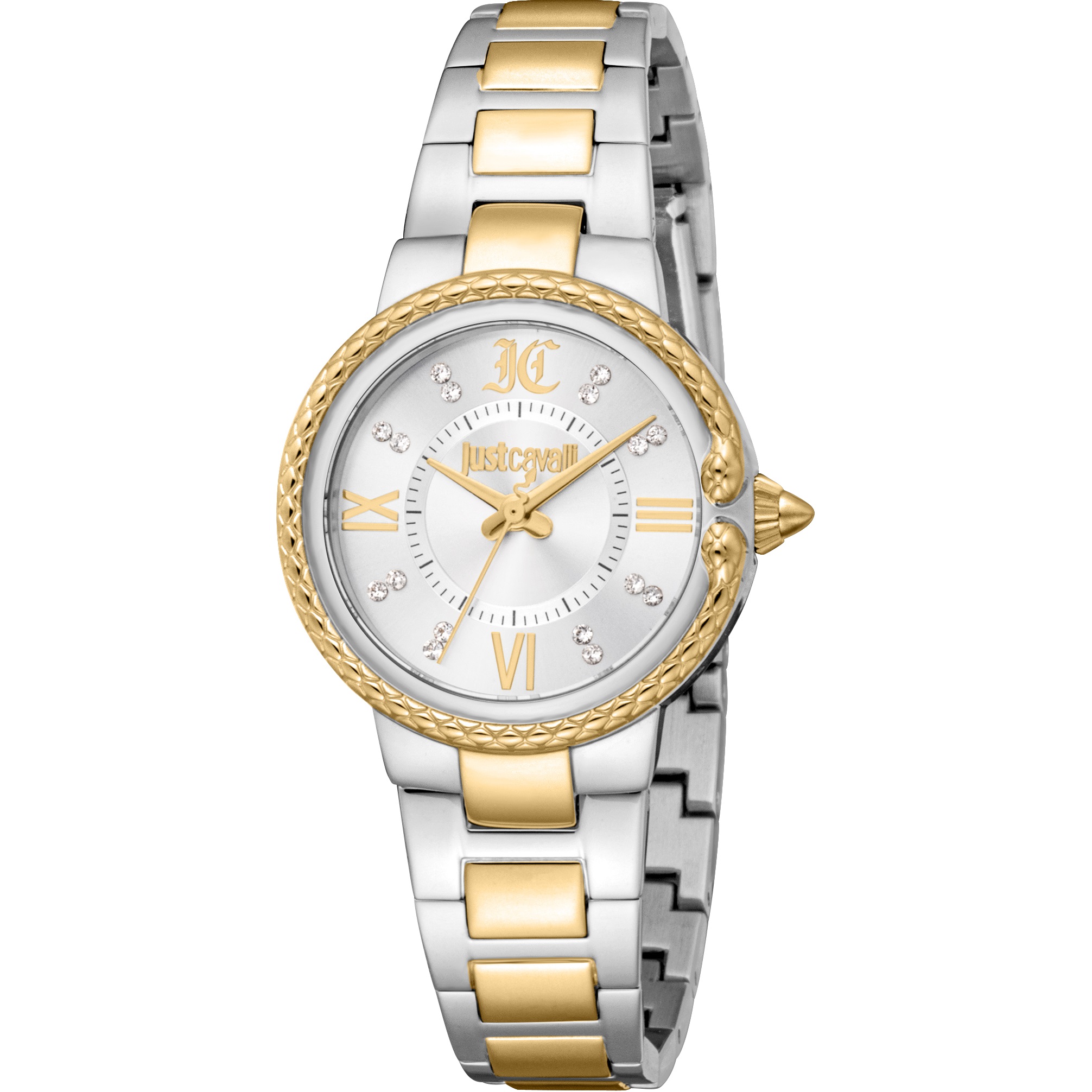 JUST CAVALLI Snake Gift Set Silver Dial 30mm Duotone Stainless Bracelet JC1L378M0065 - 