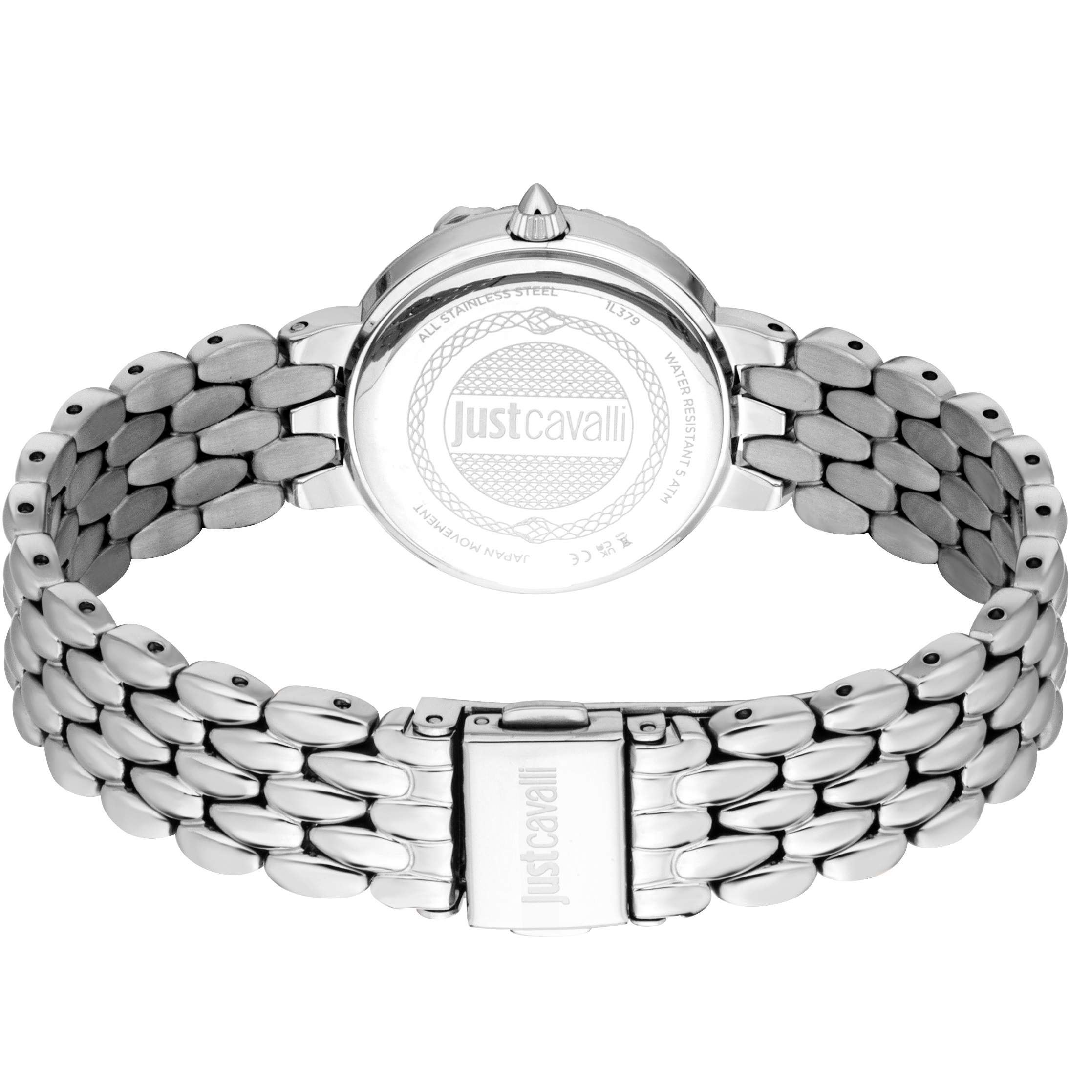 JUST CAVALLI Snake Silver Dial 28mm Silver Stainless Steel Bracelet JC1L379M0015 - 3
