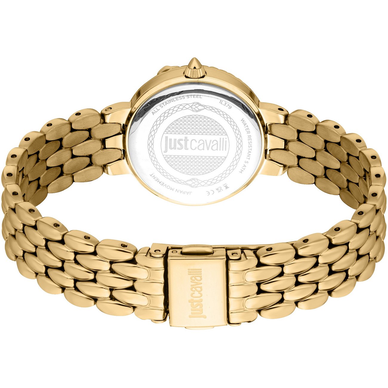 JUST CAVALLI Snake Silver Dial 28mm Gold Stainless Steel Bracelet JC1L379M0025 - 3