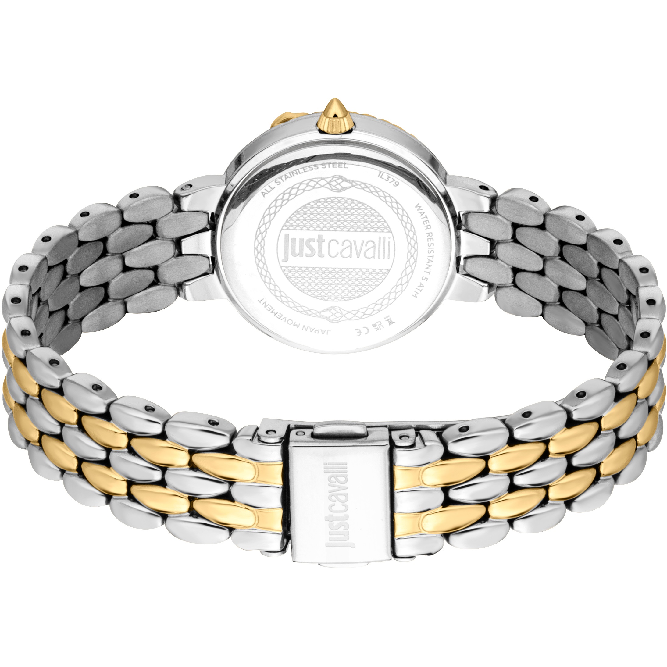 JUST CAVALLI Snake Silver Dial 28mm Two Tone Gold Stainless Steel Bracelet JC1L379M0055 - 3