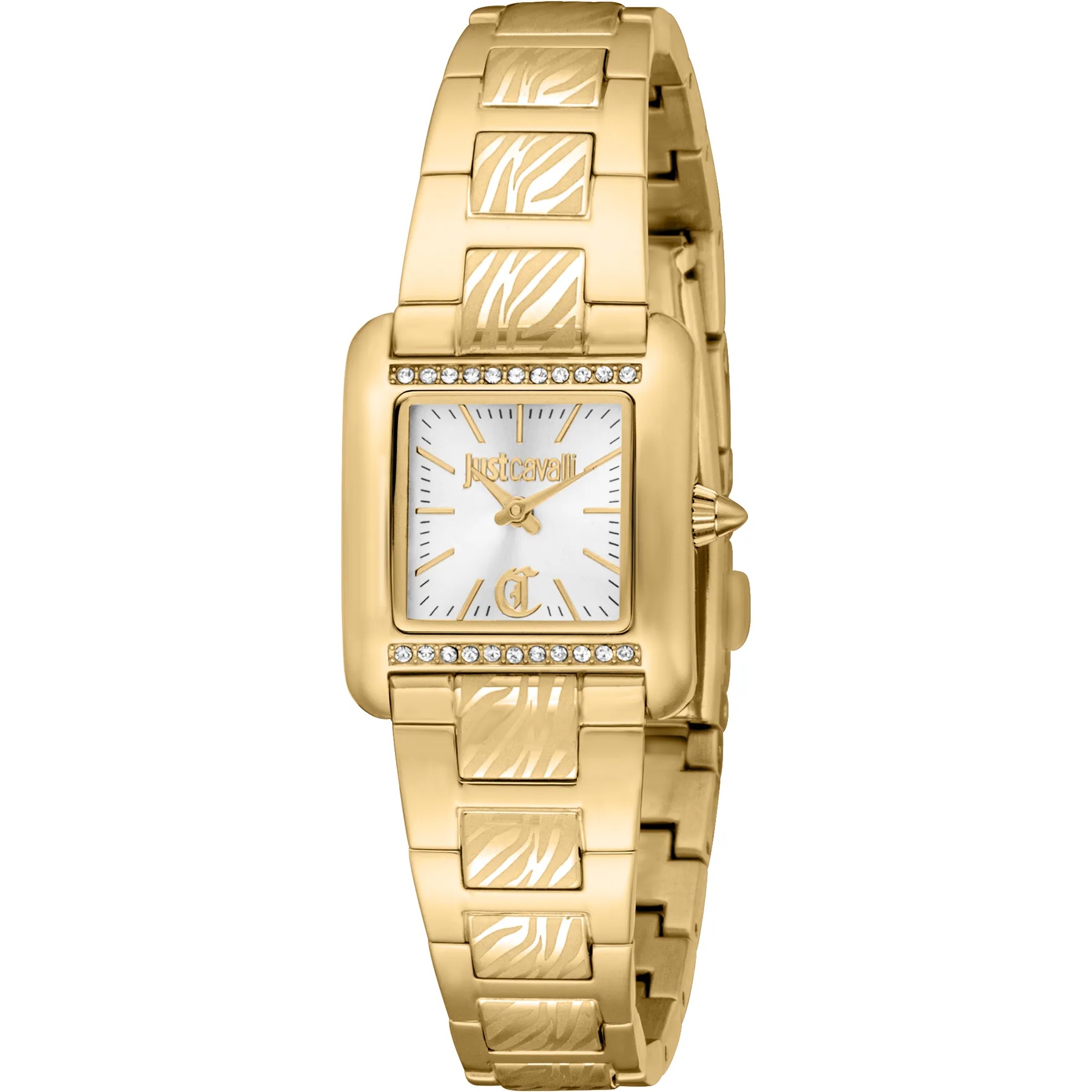 JUST CAVALLI Sera White Dial 22x25mm Gold Stainless Steel Bracelet JC1L384M0065 - 