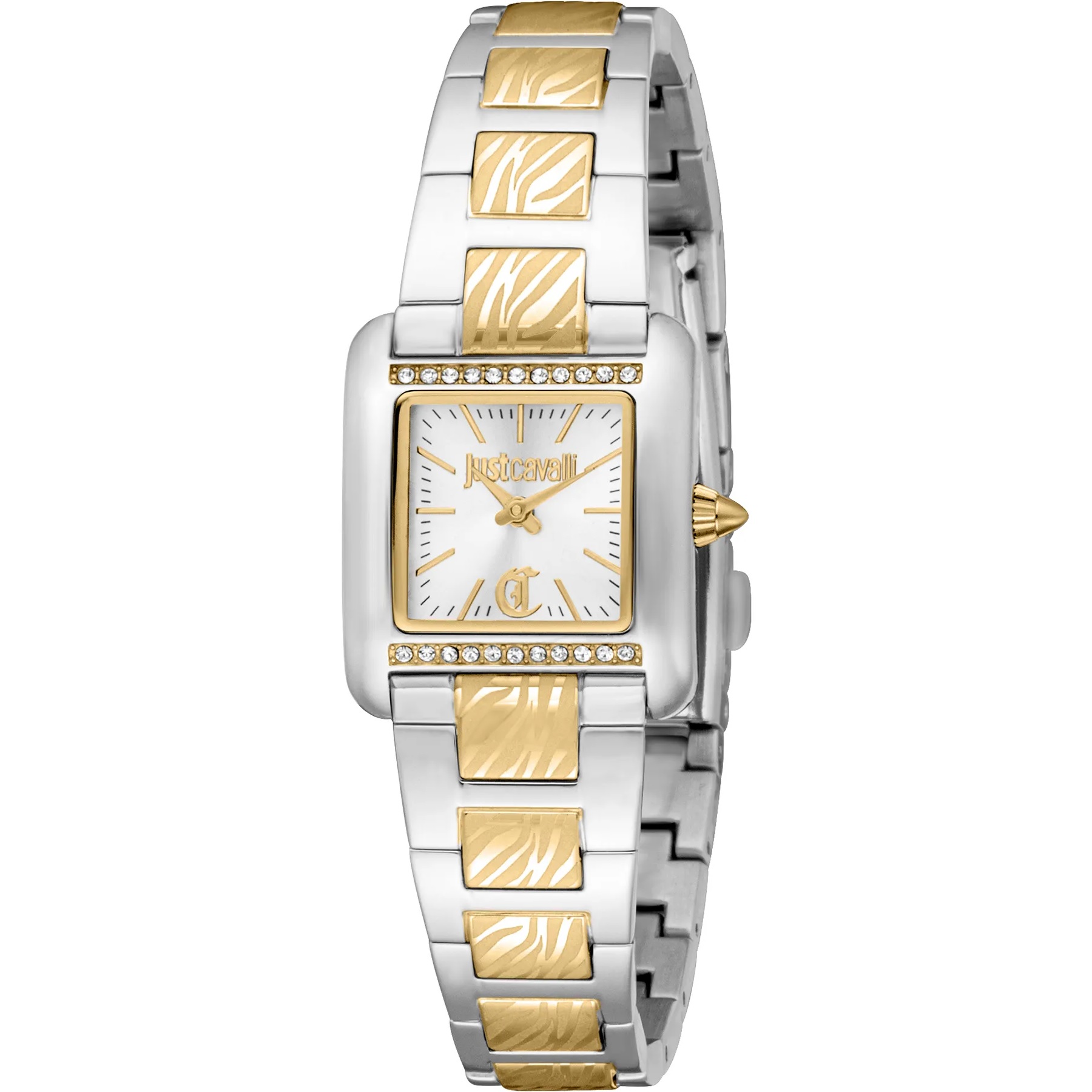 JUST CAVALLI Sera White Dial 22x25mm Two Tone Gold Stainless Steel Bracelet JC1L384M0085 - 