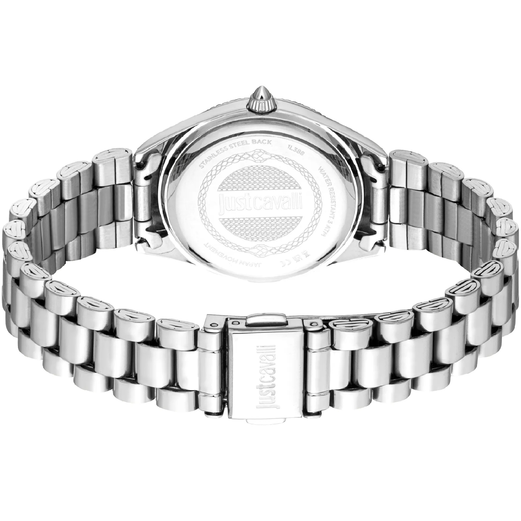 JUST CAVALLI Animalier Silver Dial 30mm Silver Stainless Steel Bracelet JC1L388M0045 - 3