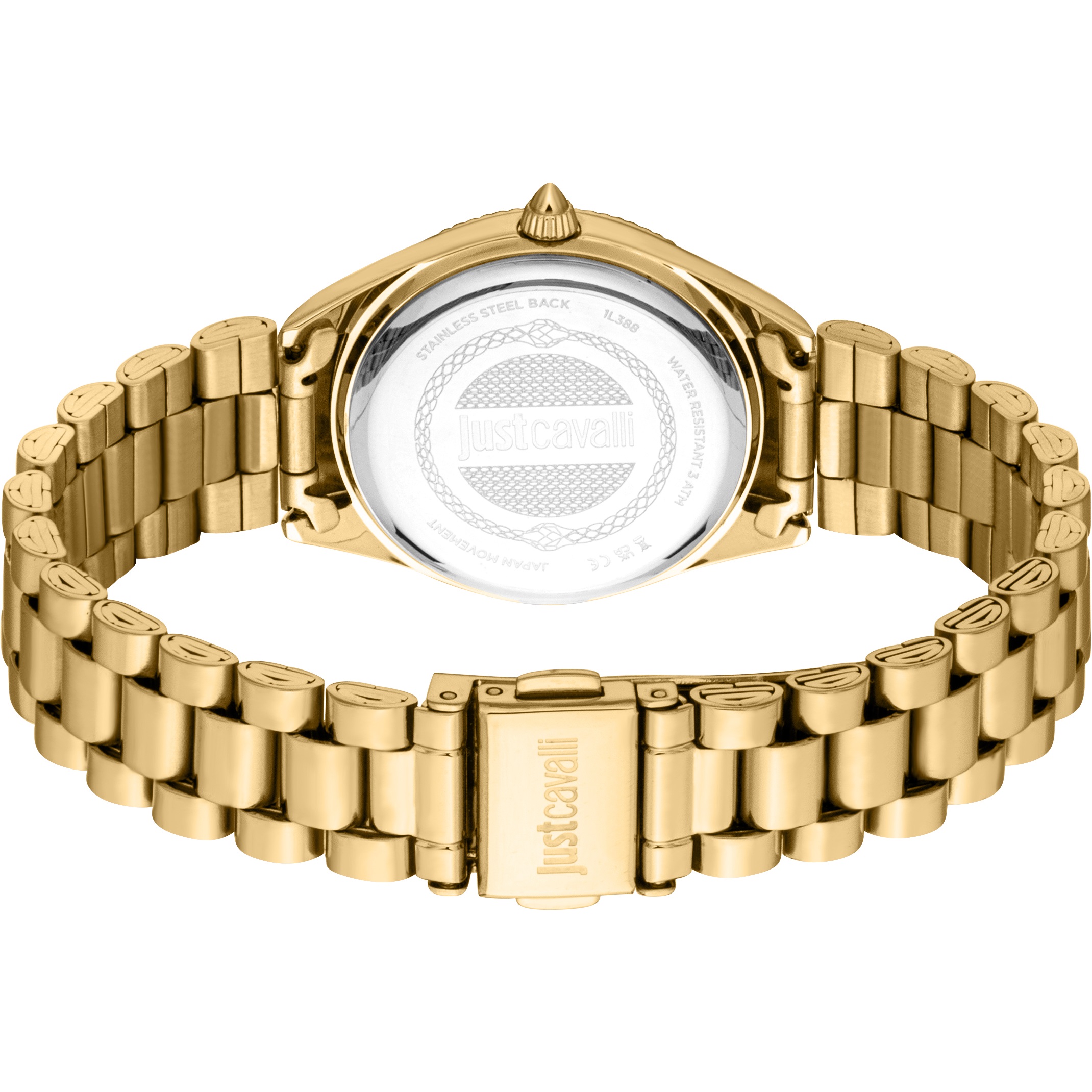 JUST CAVALLI Animalier Silver Dial 30mm Gold Stainless Steel Bracelet JC1L388M0065 - 3