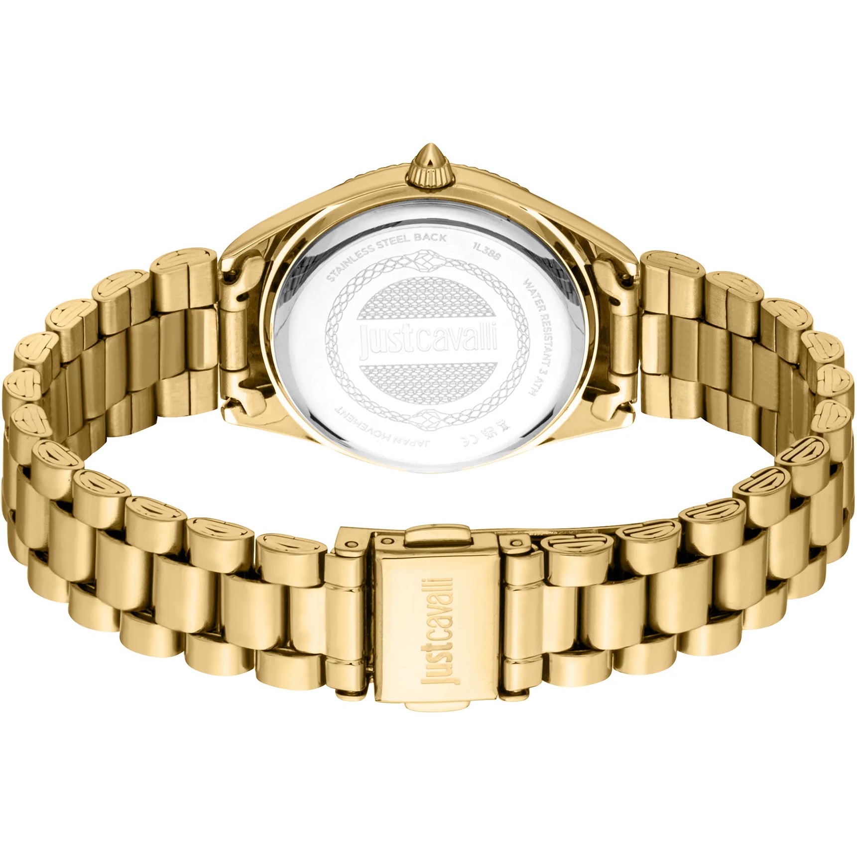 JUST CAVALLI Animalier Green Dial 30mm Gold Stainless Steel Bracelet JC1L388M0075 - 3