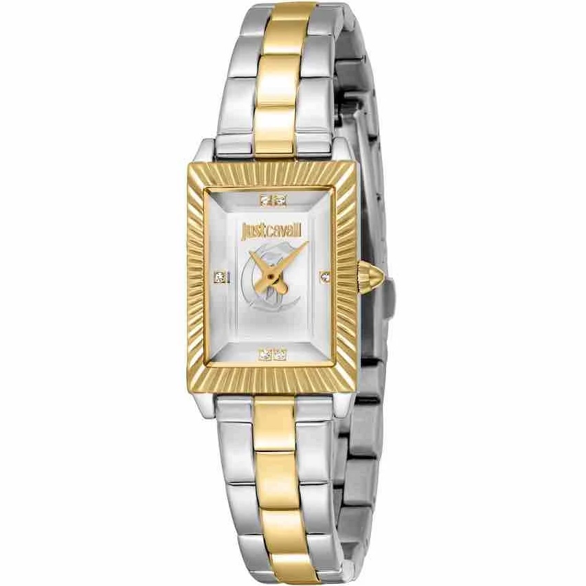 JUST CAVALLI Linea Silver Dial 22mm Two-Tone Gold Stainless Steel Bracelet JC1L411M0075 - 