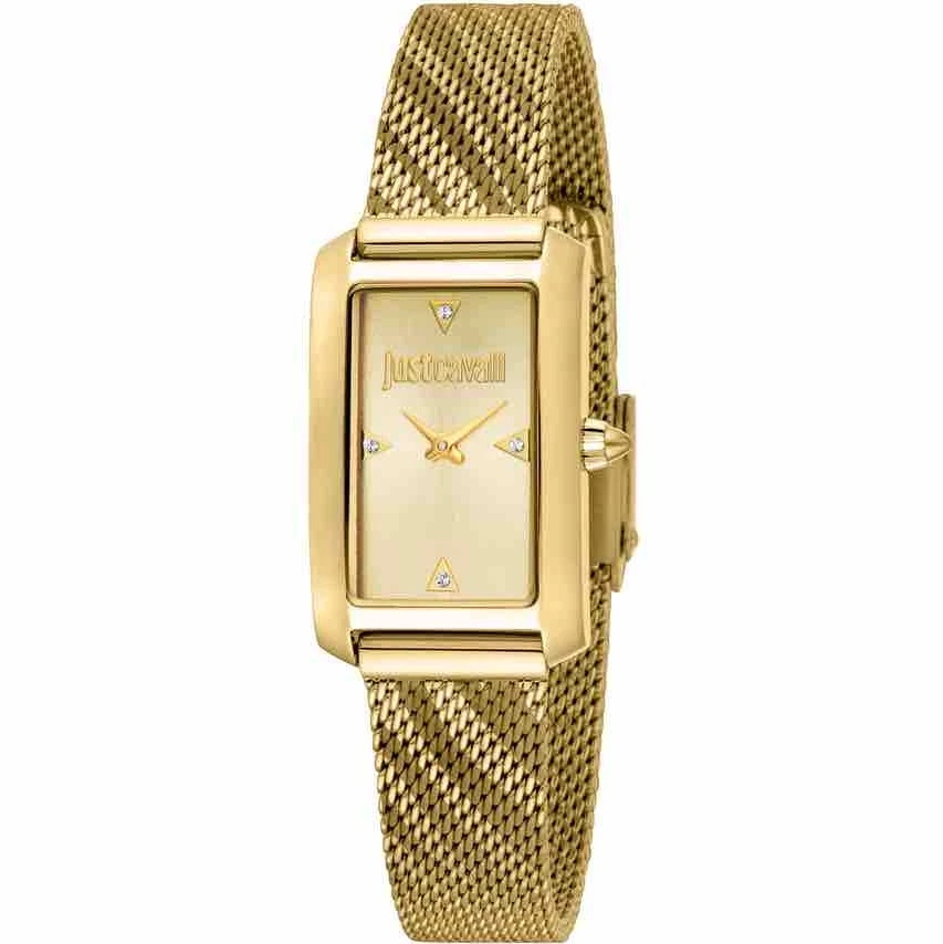 JUST CAVALLI Intesa Gold Dial 20x32.5mm Gold Stainless Steel Mesh Bracelet JC1L413M0025 - 