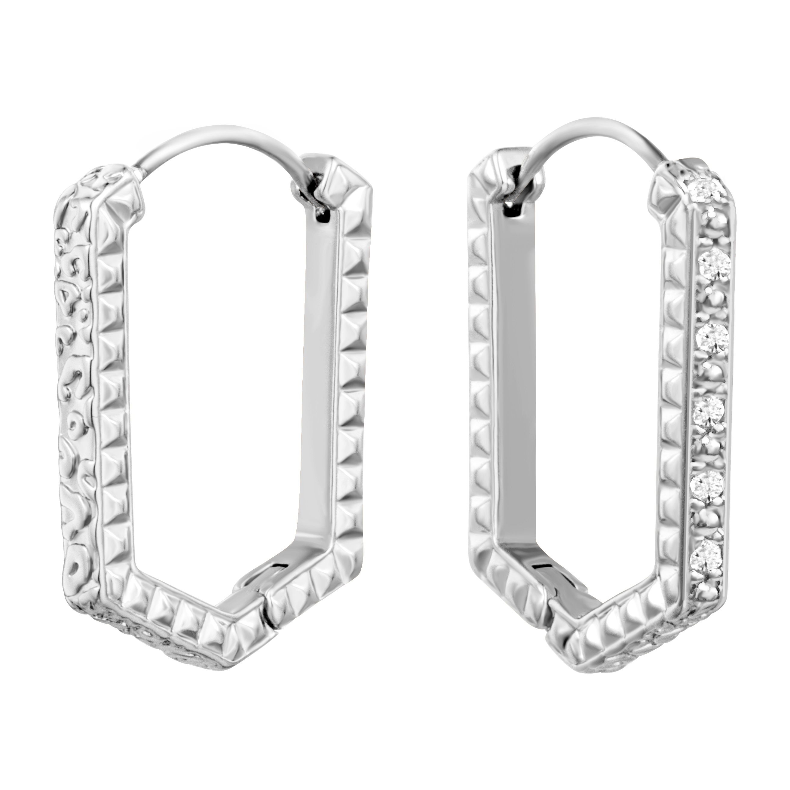 JUST CAVALLI Hoop Earrings from Stainless Steel with Zircon Stones JCER02313100 - 