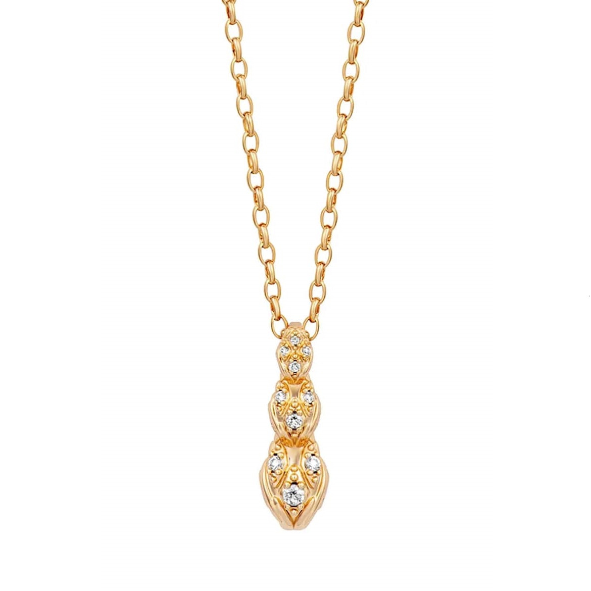 JUST CAVALLI Brila Necklace Gold Stainless Steel with Cubic Zirconia JCNL02423200 - 