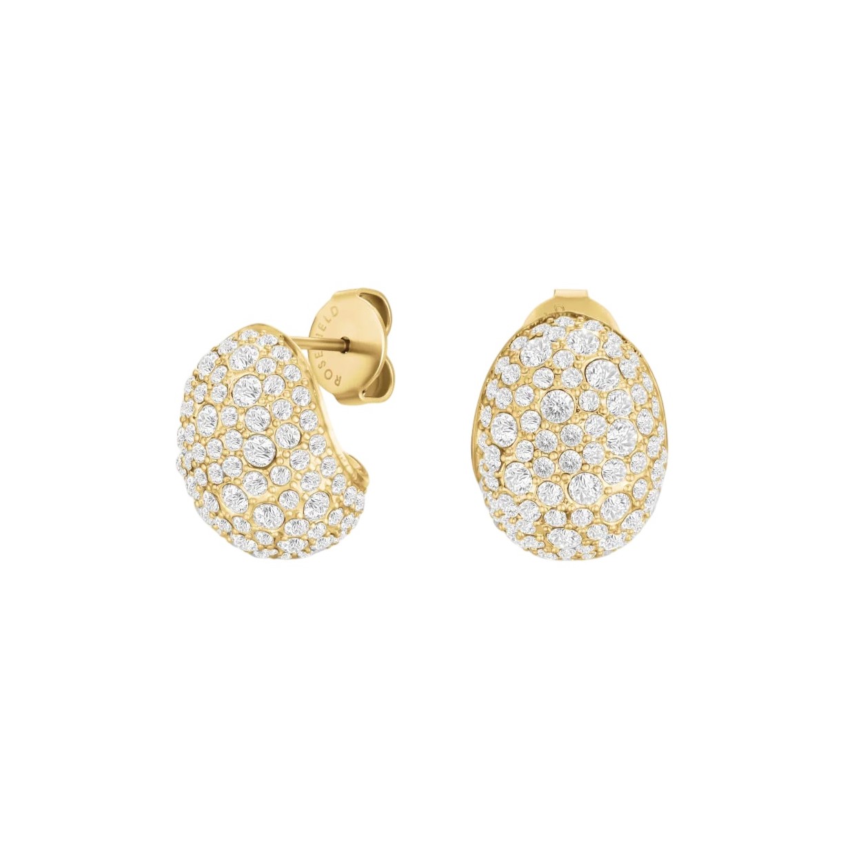 ΣΚΟΥΛΑΡΙΚΙΑ ROSEFIELD Mini Pave Studs από Επιχρυσωμένο Ανοξείδωτο Ατσάλι με Πέτρες Ζιργκόν JEMPG-J1223 - 
