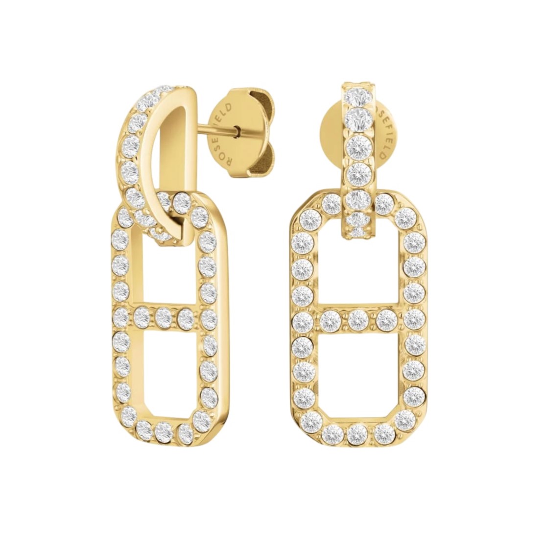 ΣΚΟΥΛΑΡΙΚΙΑ ROSEFIELD Crystal Octagon από Επιχρυσωμένο Ανοξείδωτο Ατσάλι με Πέτρες Ζιργκόν JEOPG-J1180 - 