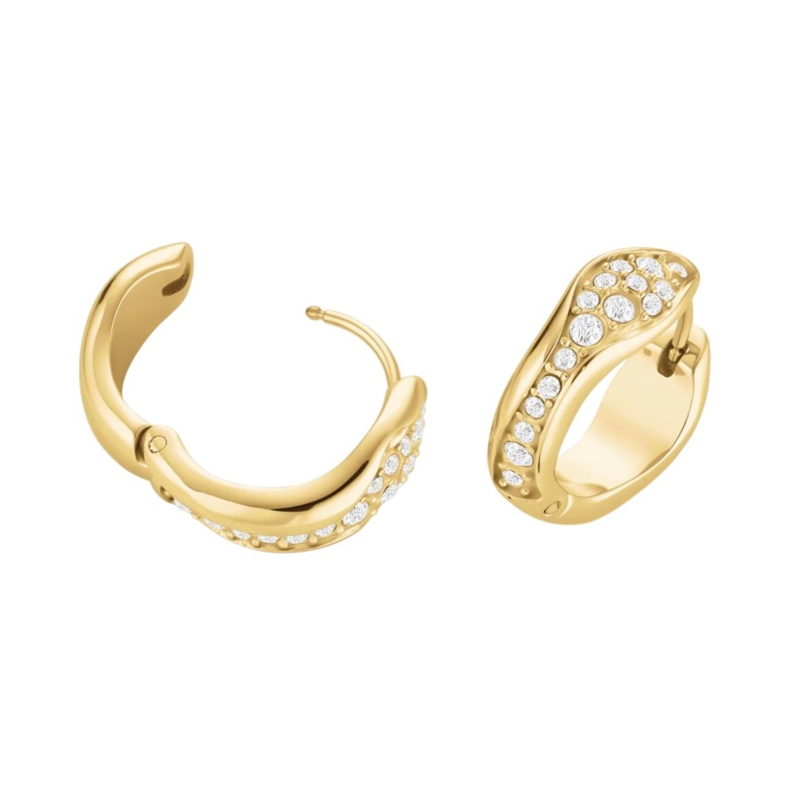ΣΚΟΥΛΑΡΙΚΙΑ ROSEFIELD Pave Fluid Hoops από Επιχρυσωμένο Ανοξείδωτο Ατσάλι με Πέτρες Ζιργκόν JEPFG-J1226 - 3