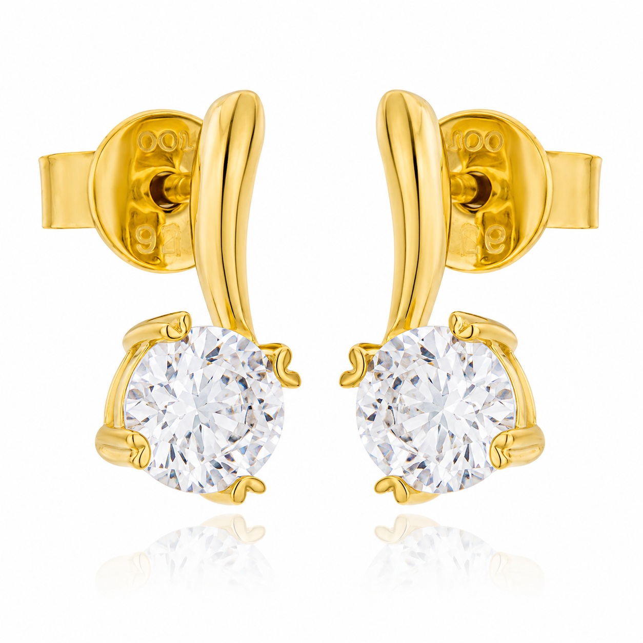 JOOLS Solitaire Earrings from Gold-Plated Silver 925° with Synthetic Stones JERY18886L-Y