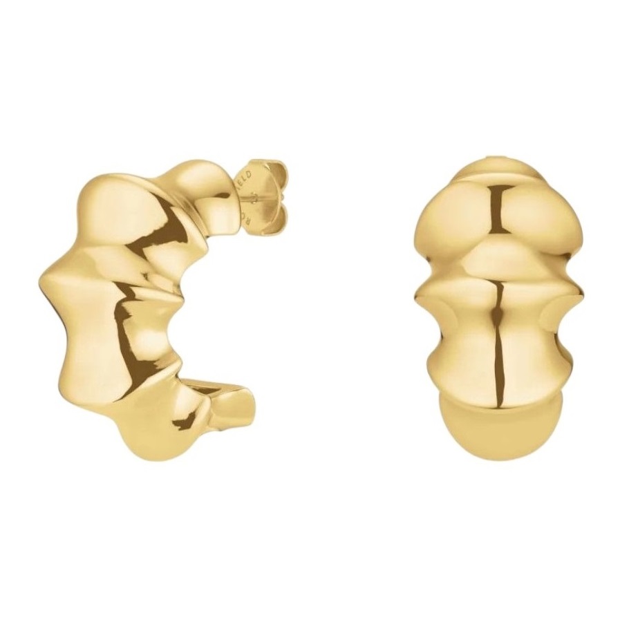 ROSEFIELD Earrings Statement Hoops Gold-Plated Stainless Steel JESBG-J1195 - 1