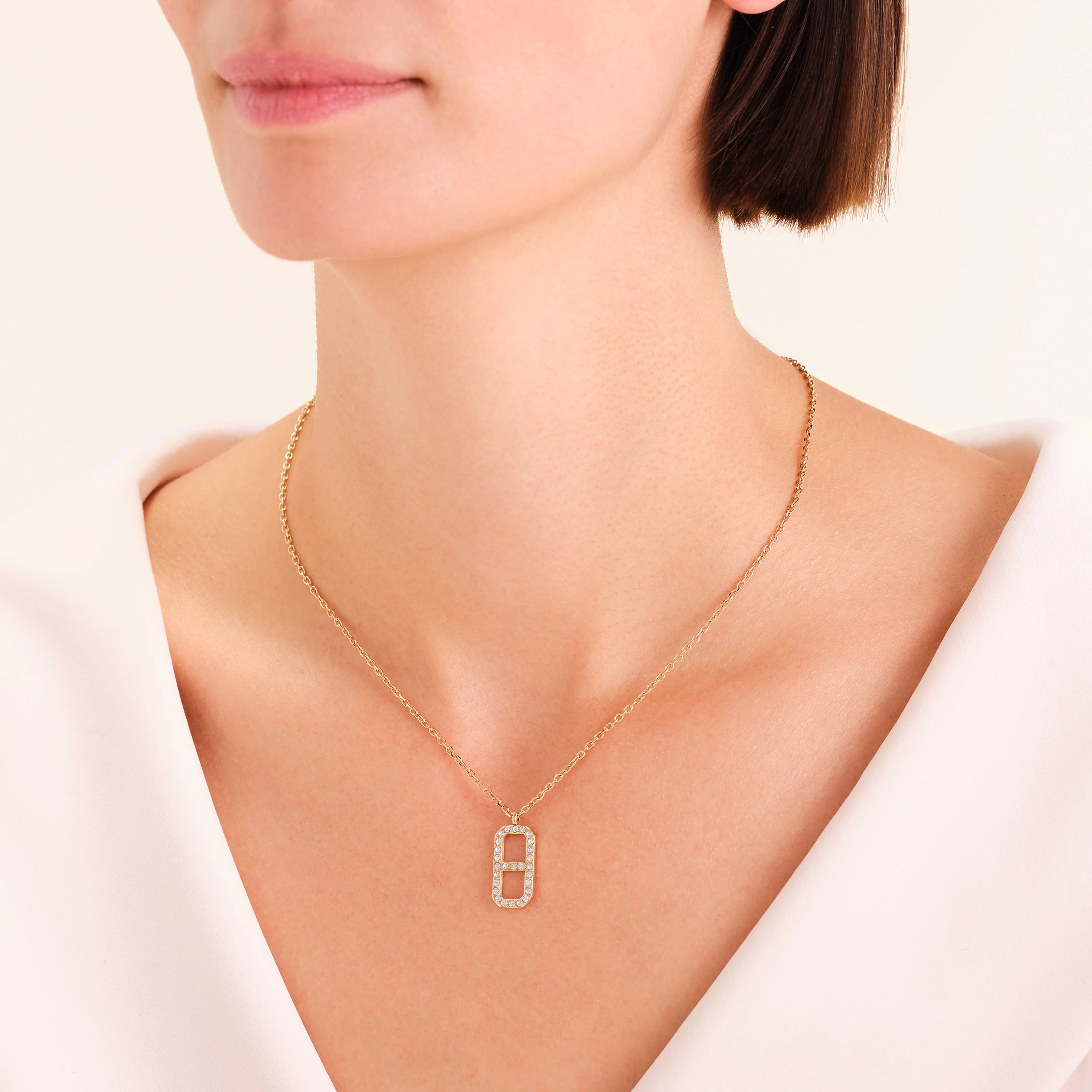 ΚΟΛΙΕ ROSEFIELD Octagon από Επιχρυσωμένο Ανοξείδωτο Ατσάλι με Πέτρες Ζιργκόν JNOCG-J1183 - 