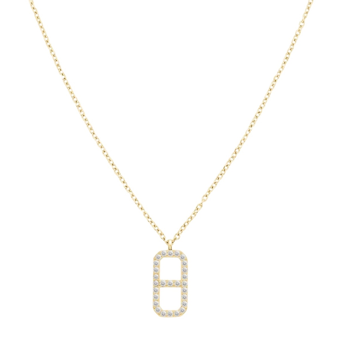 ΚΟΛΙΕ ROSEFIELD Octagon από Επιχρυσωμένο Ανοξείδωτο Ατσάλι με Πέτρες Ζιργκόν JNOCG-J1183 - 