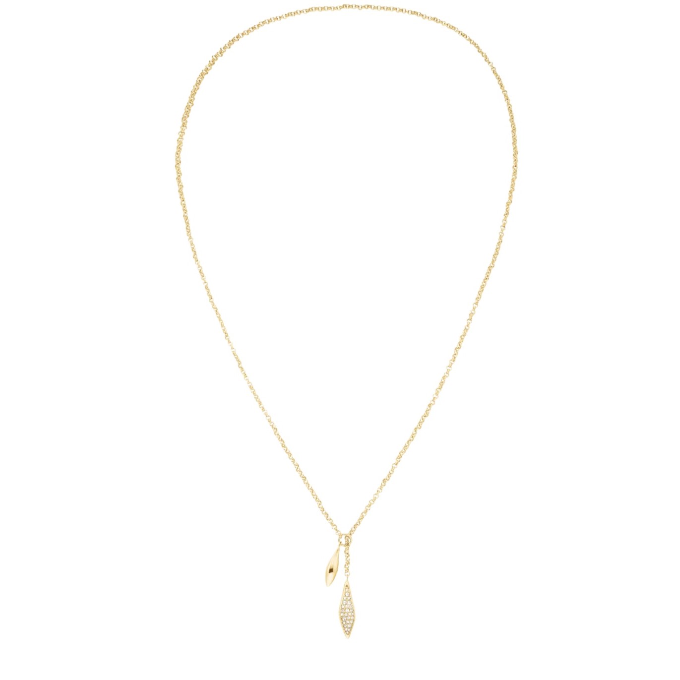 ΚΟΛΙΕ ROSEFIELD Pave Lariat από Επιχρυσωμένο Ανοξείδωτο Ατσάλι με Πέτρες Ζιργκόν JNPLG-J1233 - 3