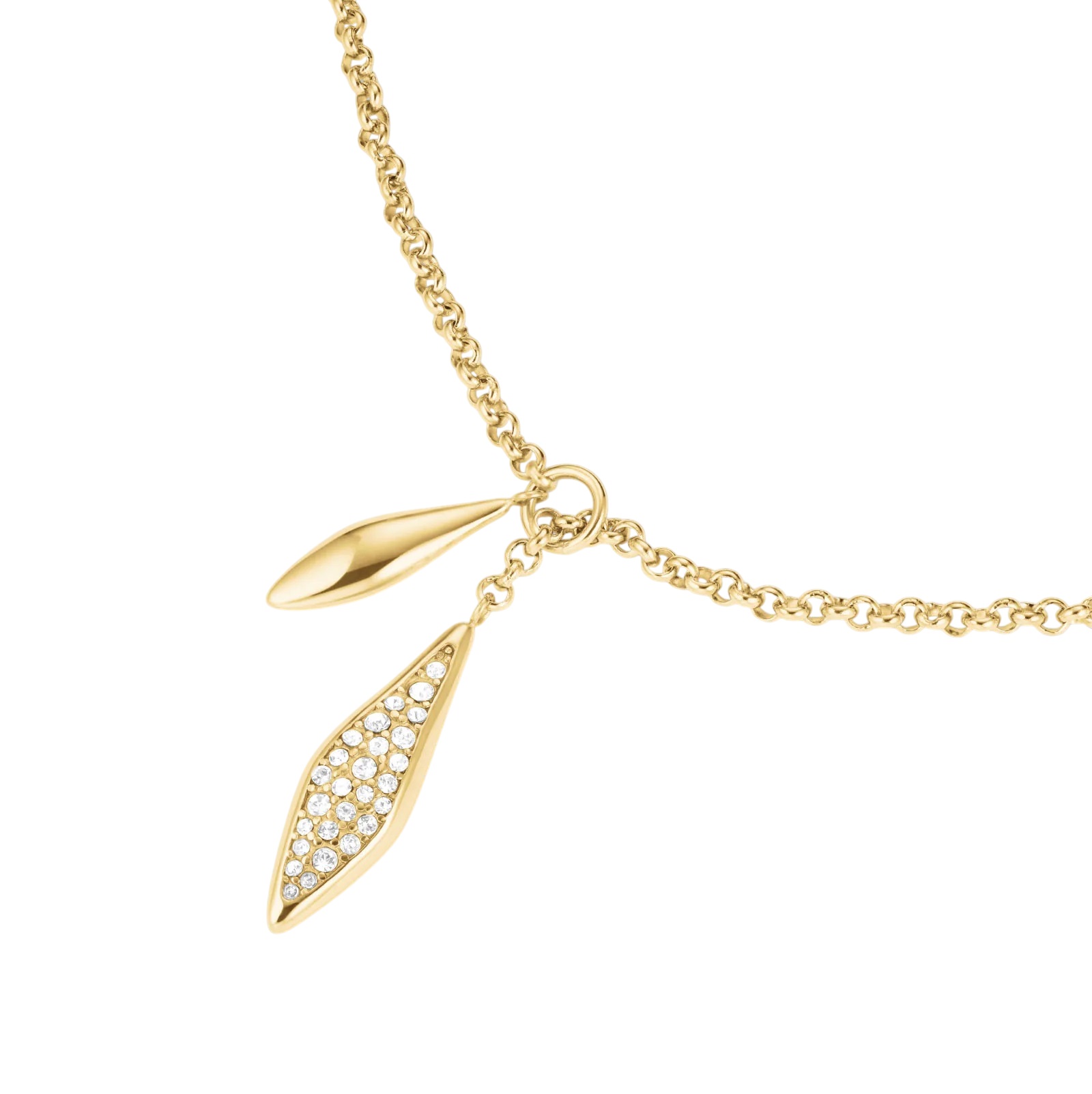 ΚΟΛΙΕ ROSEFIELD Pave Lariat από Επιχρυσωμένο Ανοξείδωτο Ατσάλι με Πέτρες Ζιργκόν JNPLG-J1233 - 4