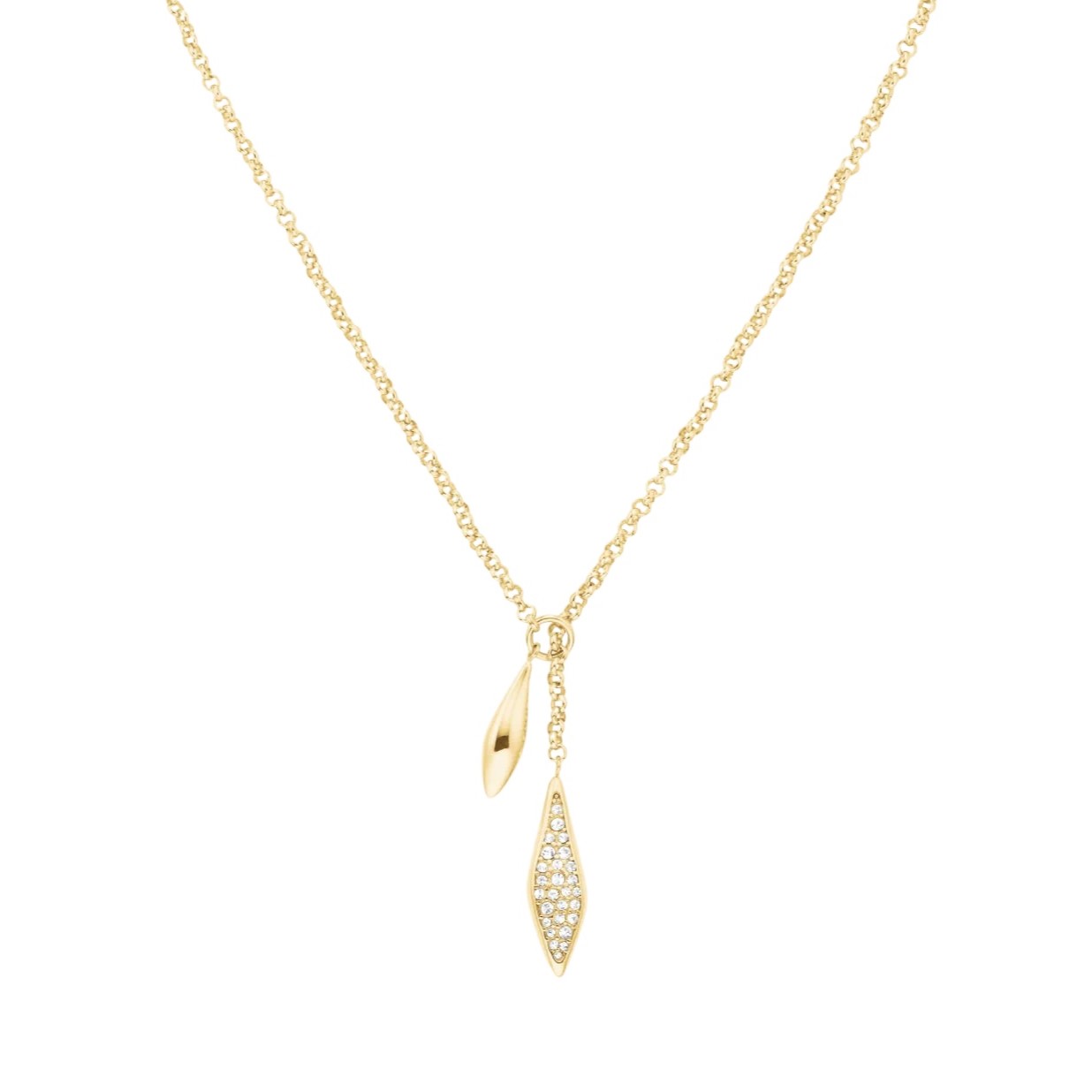 ΚΟΛΙΕ ROSEFIELD Pave Lariat από Επιχρυσωμένο Ανοξείδωτο Ατσάλι με Πέτρες Ζιργκόν JNPLG-J1233 - 