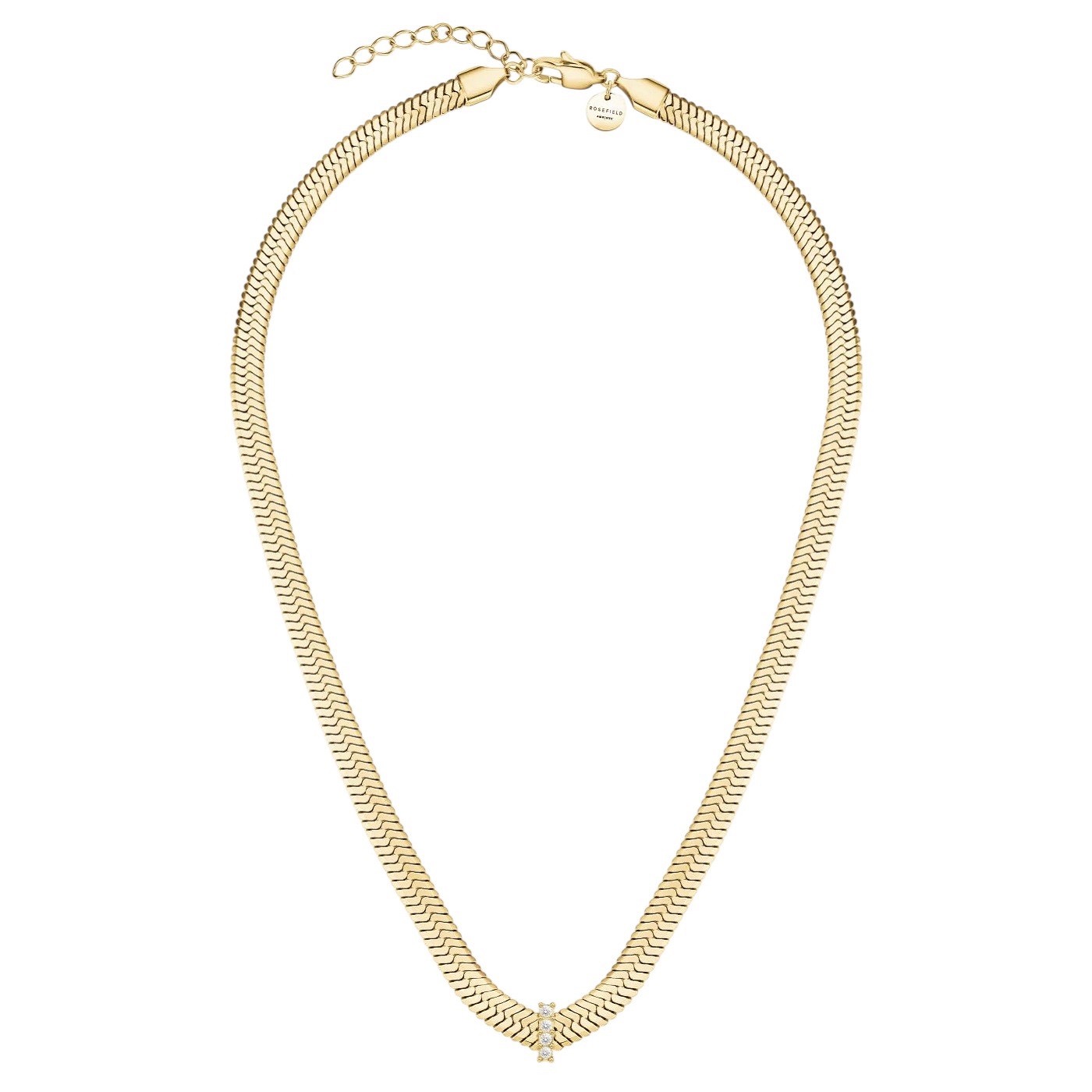 ΚΟΛΙΕ Crystal Snake ROSEFIELD από Επιχρυσωμένο Ανοξείδωτο Ατσάλι JNSCG-J1187 - 