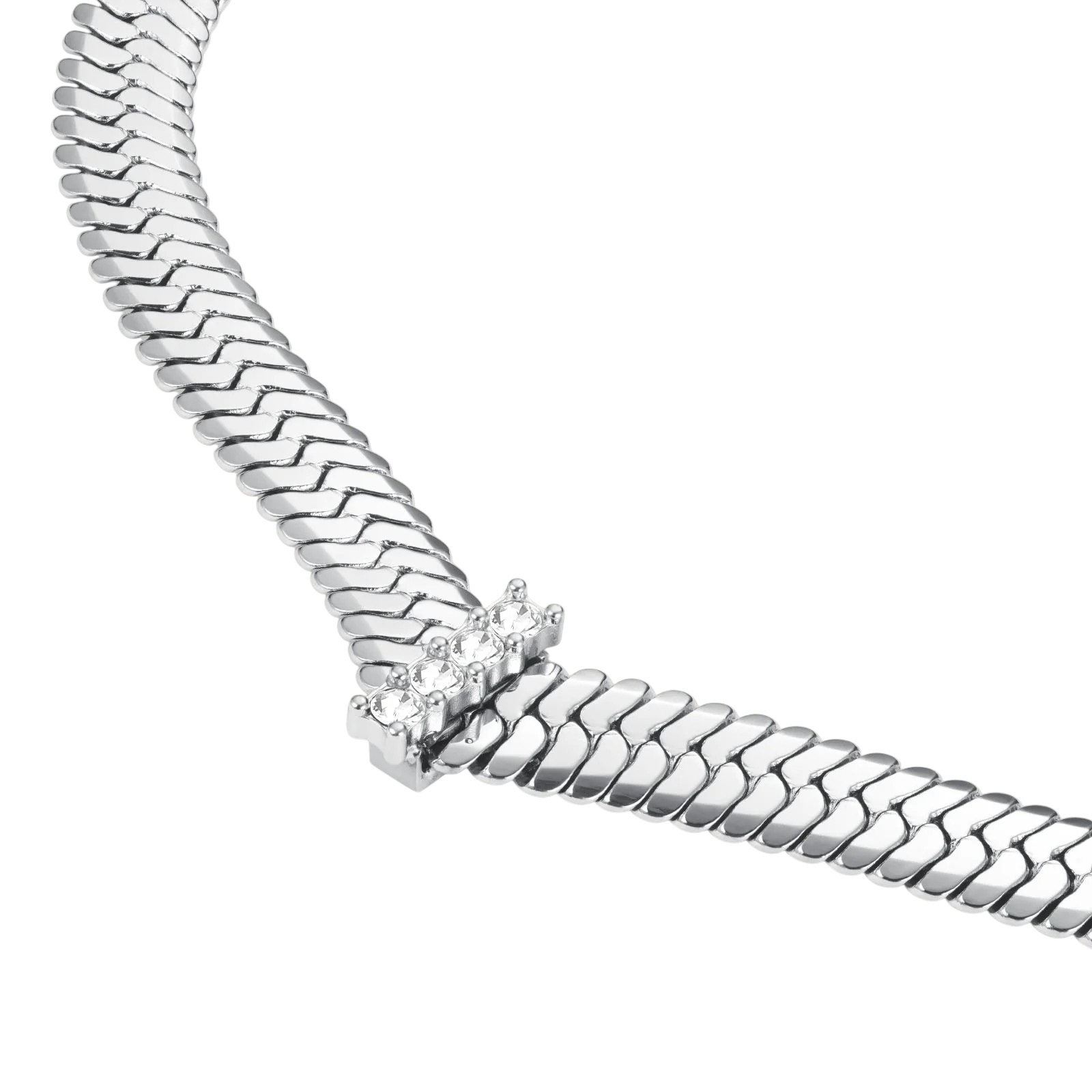 ΚΟΛΙΕ Crystal Snake ROSEFIELD από Ανοξείδωτο Ατσάλι JNSCS-J1188 - 4