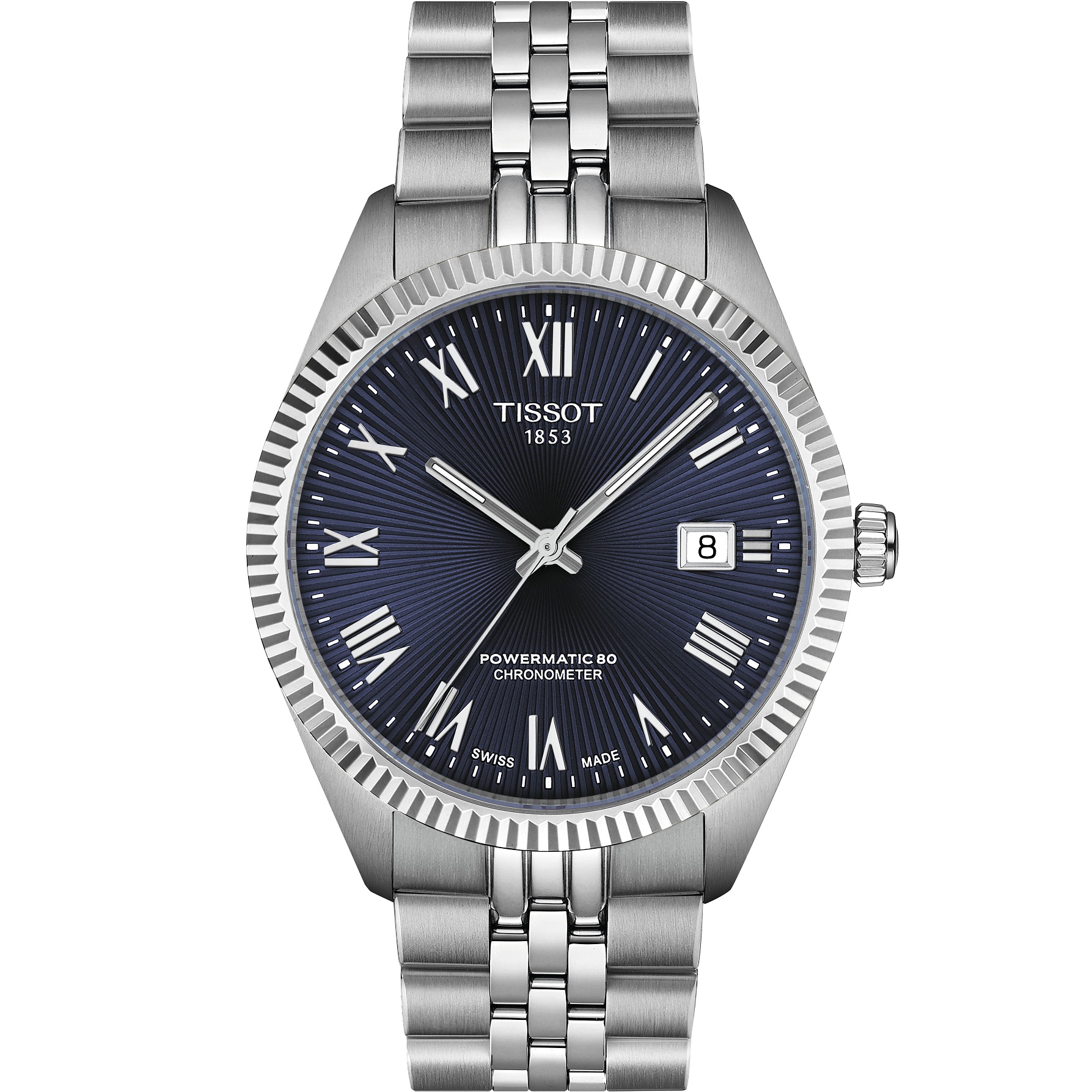 TISSOT Ballade Powermatic 80 COSC Blue Dial 39mm Silver Stainless Steel Bracelet T156.408.11.043.00 - 