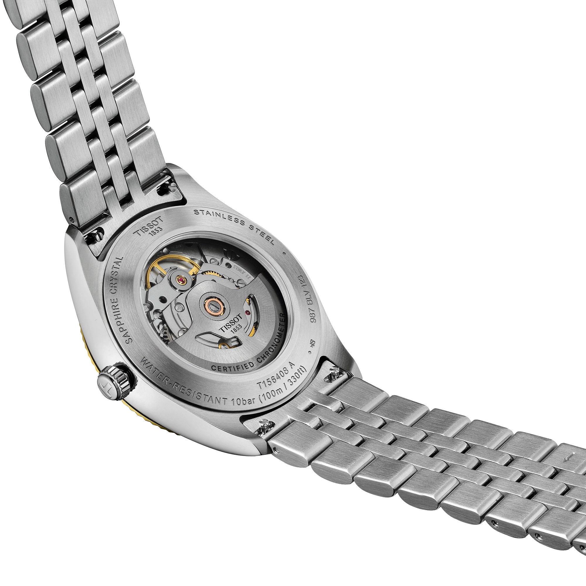 TISSOT Ballade Powermatic 80 COSC Silver Dial 39mm Two Tone Gold Stainless Steel Bracelet T156.408.22.033.00 - 4