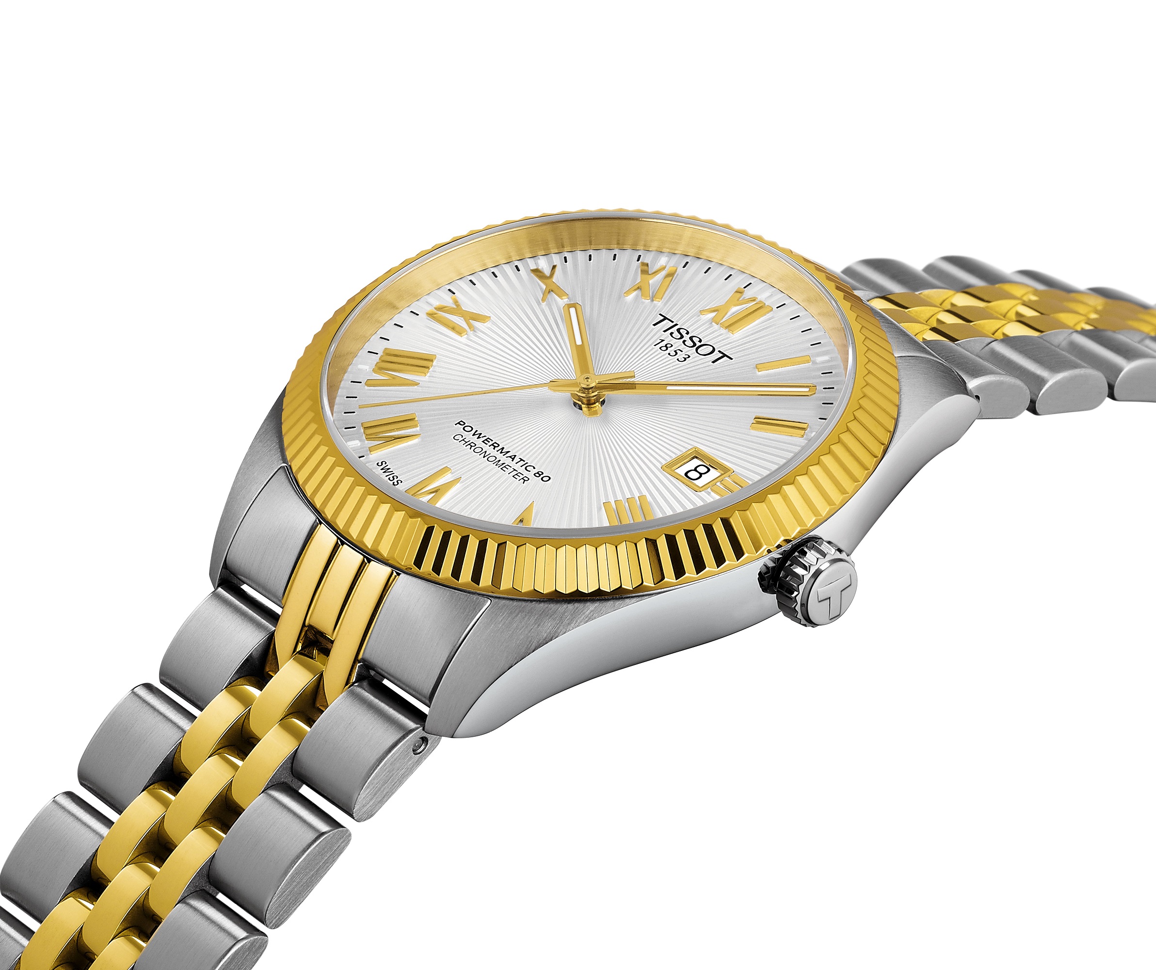 TISSOT Ballade Powermatic 80 COSC Silver Dial 39mm Two Tone Gold Stainless Steel Bracelet T156.408.22.033.00 - 3
