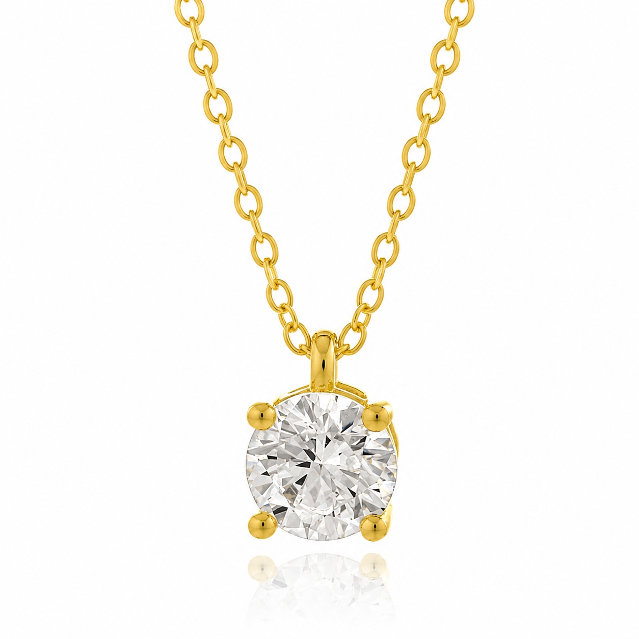 JOOLS Solitaire NECKLACE from Gold-Plated Silver 925° with Synthetic Stone JPY18322L-Y