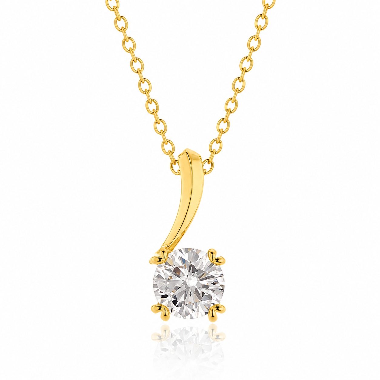 JOOLS Solitaire NECKLACE from Gold-Plated Silver 925° with Synthetic Stone JPY18888L-Y