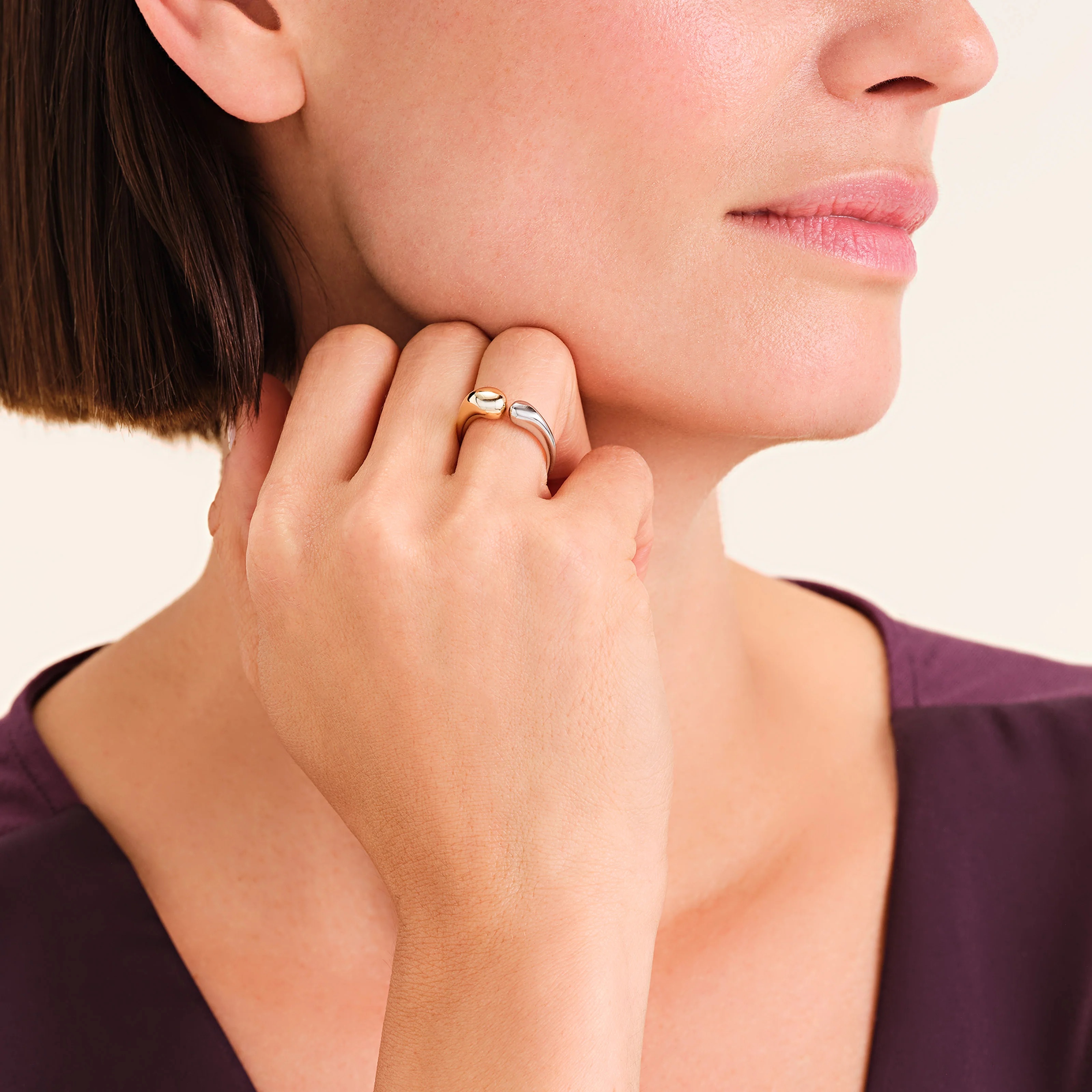 ΔΑΧΤΥΛΙΔΙ ROSEFIELD Duotone Ring από Δίχρωμο Επιχρυσωμένο Ανοξείδωτο Ατσαλι JRDD52D-J1262 - 