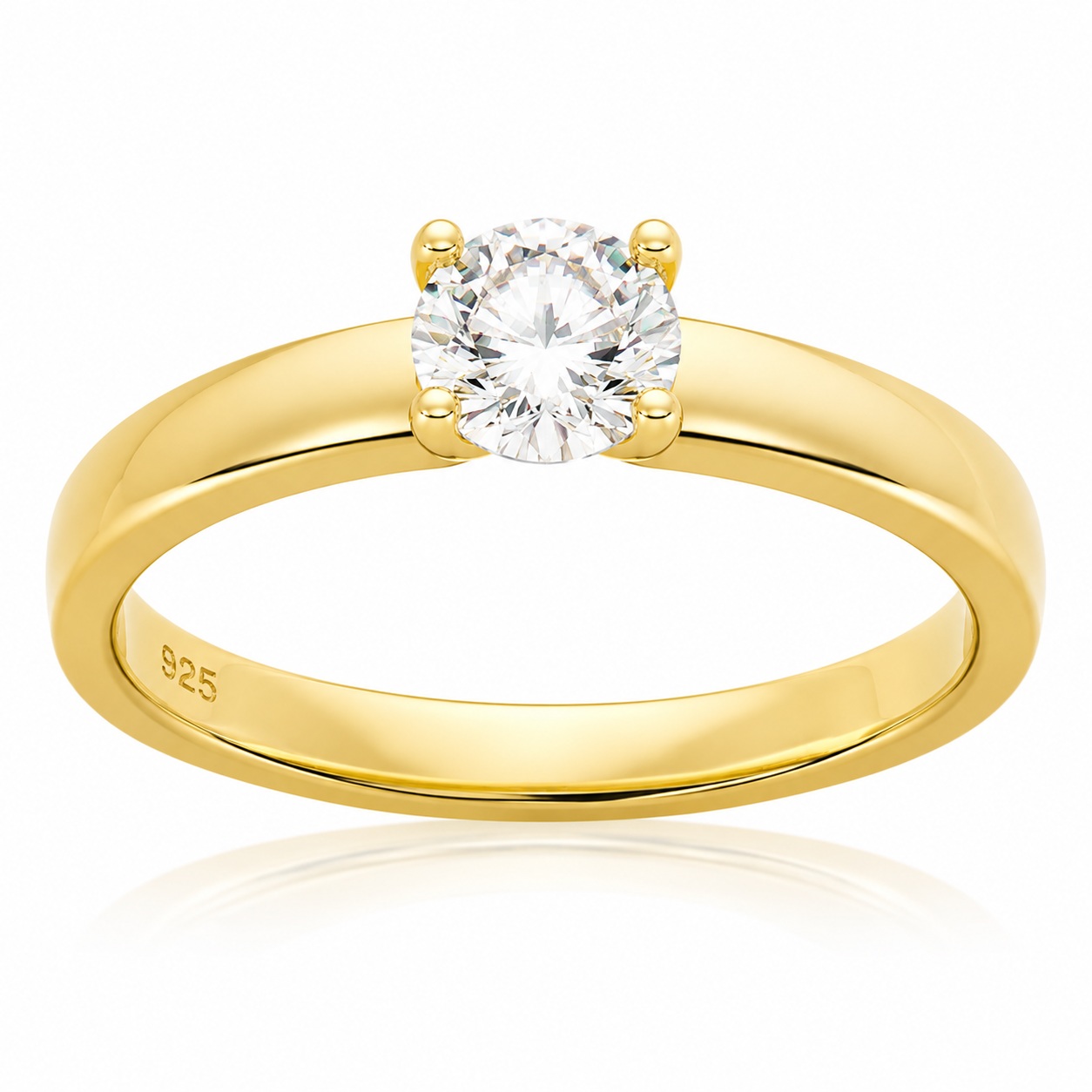 JOOLS Women's Solitaire RING from Gold-Plated Silver 925° with Synthetic Stone JRY18078L-Y
