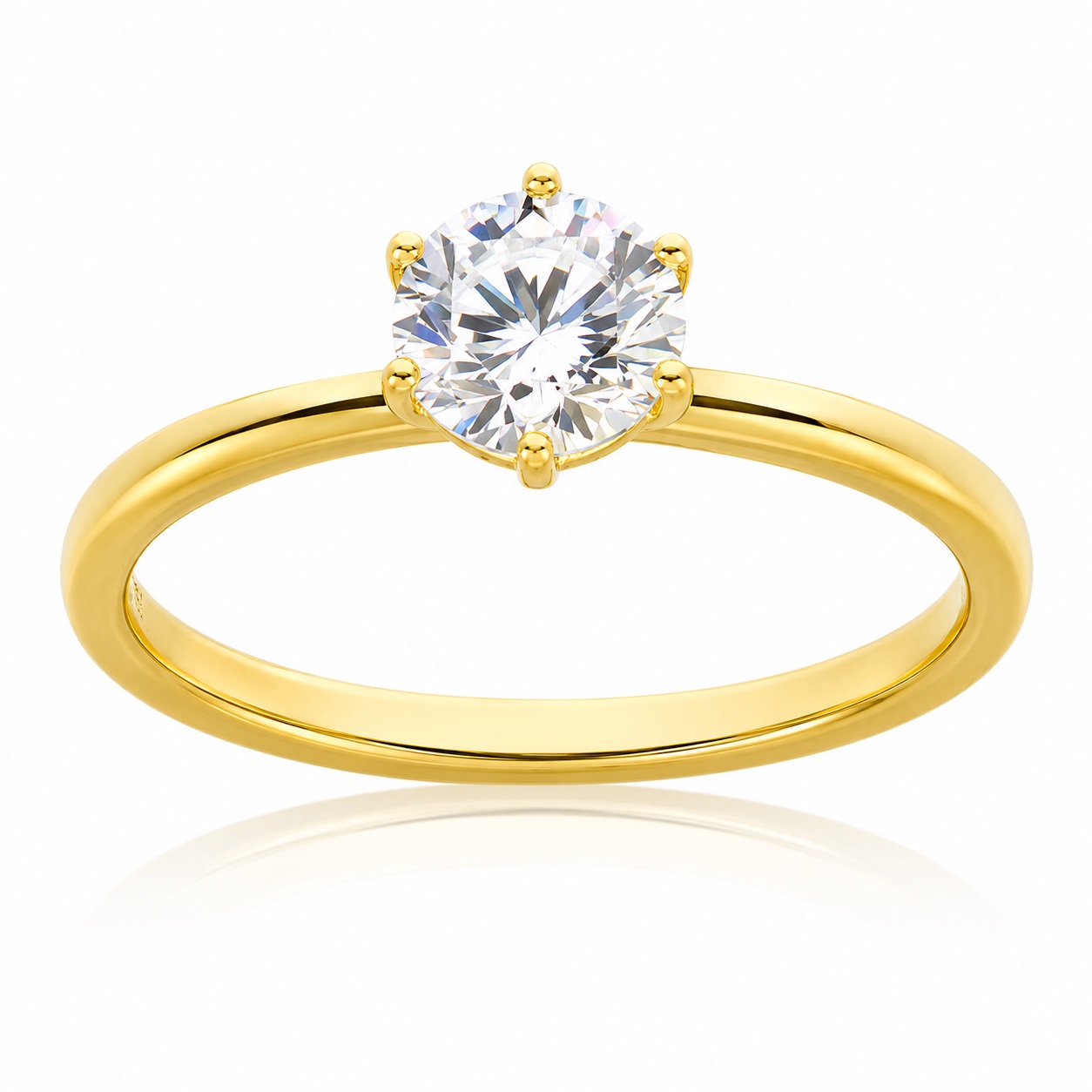 JOOLS Women's Solitaire RING from Gold-Plated Silver 925° with Synthetic Stone JRY18101L-Y - 