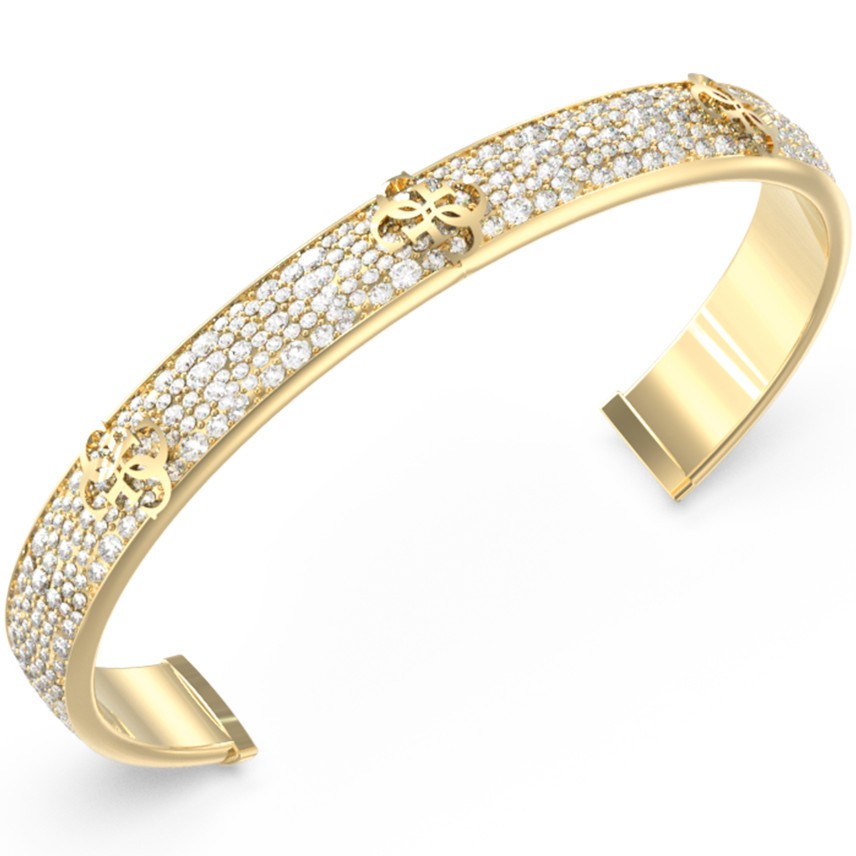 BRACELET Bangle 4G Supreme GUESS Jewellery from Gold-Plated Stainless Steel with Zircon Stones JUBB06401JWYGL - 