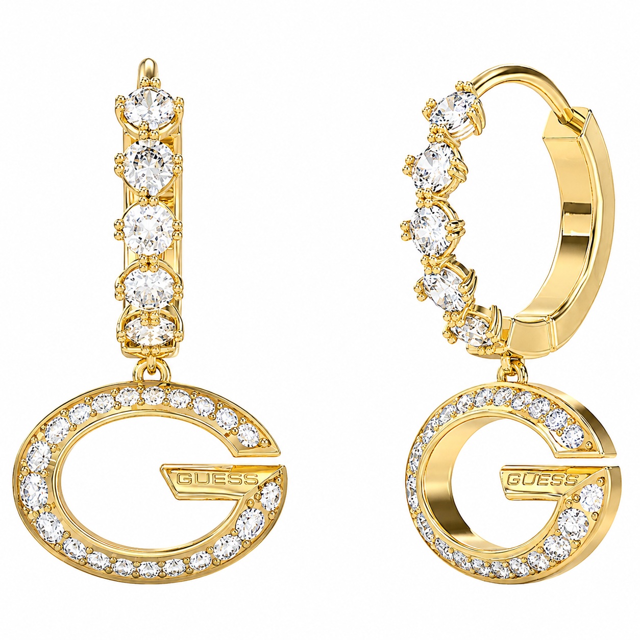 ΣΚΟΥΛΑΡΙΚΙΑ Steel G Camden GUESS Jewellery από Επιχρυσωμένο Ανοξείδωτο Ατσάλι με Πέτρες Ζιργκόν JUBE06342JWYGT/U - 