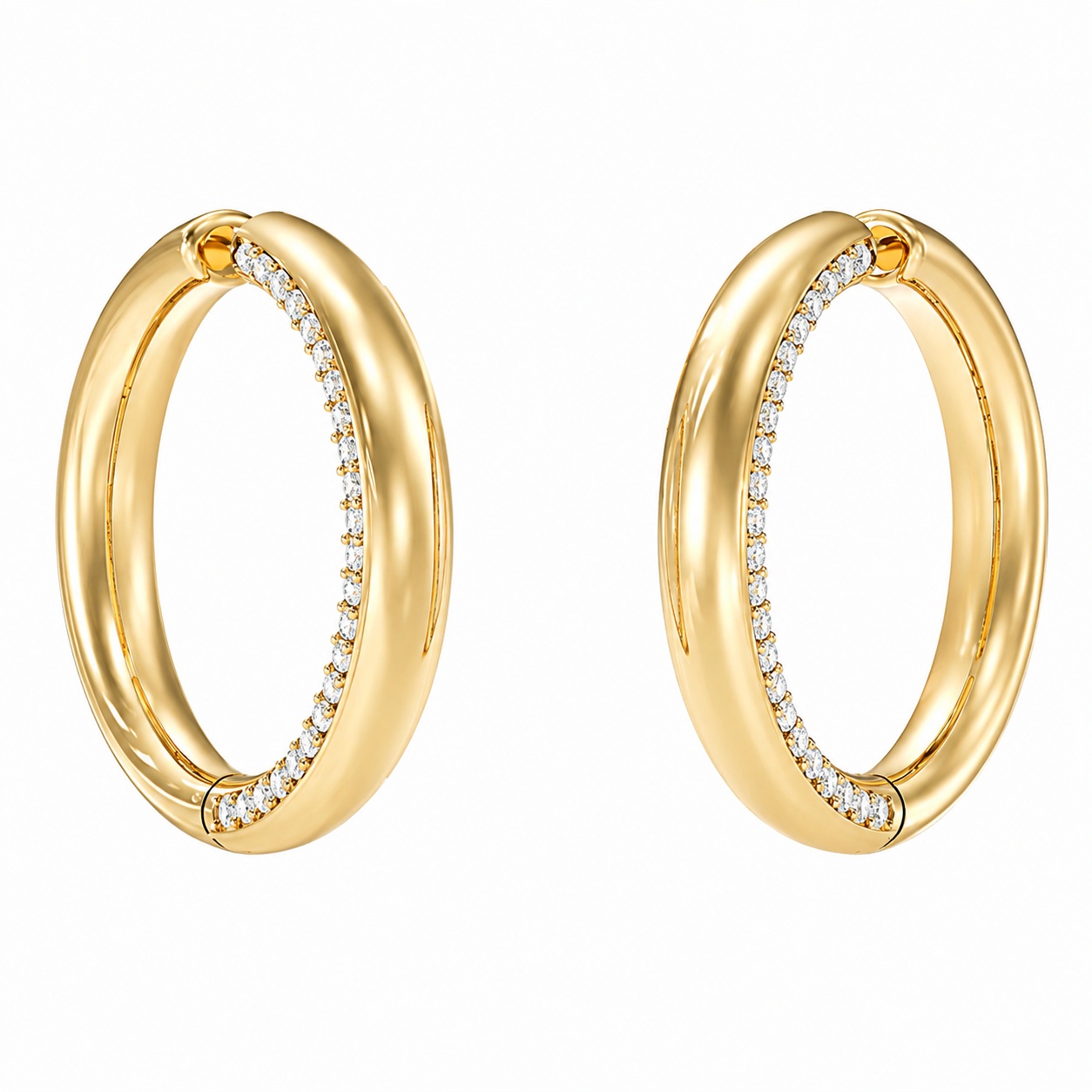 ΣΚΟΥΛΑΡΙΚΙΑ Κρίκοι Madison GUESS Jewellery από Επιχρυσωμένο Ανοξείδωτο Ατσάλι με Πέτρες Ζιργκόν JUBE06427JWYGT/U - 