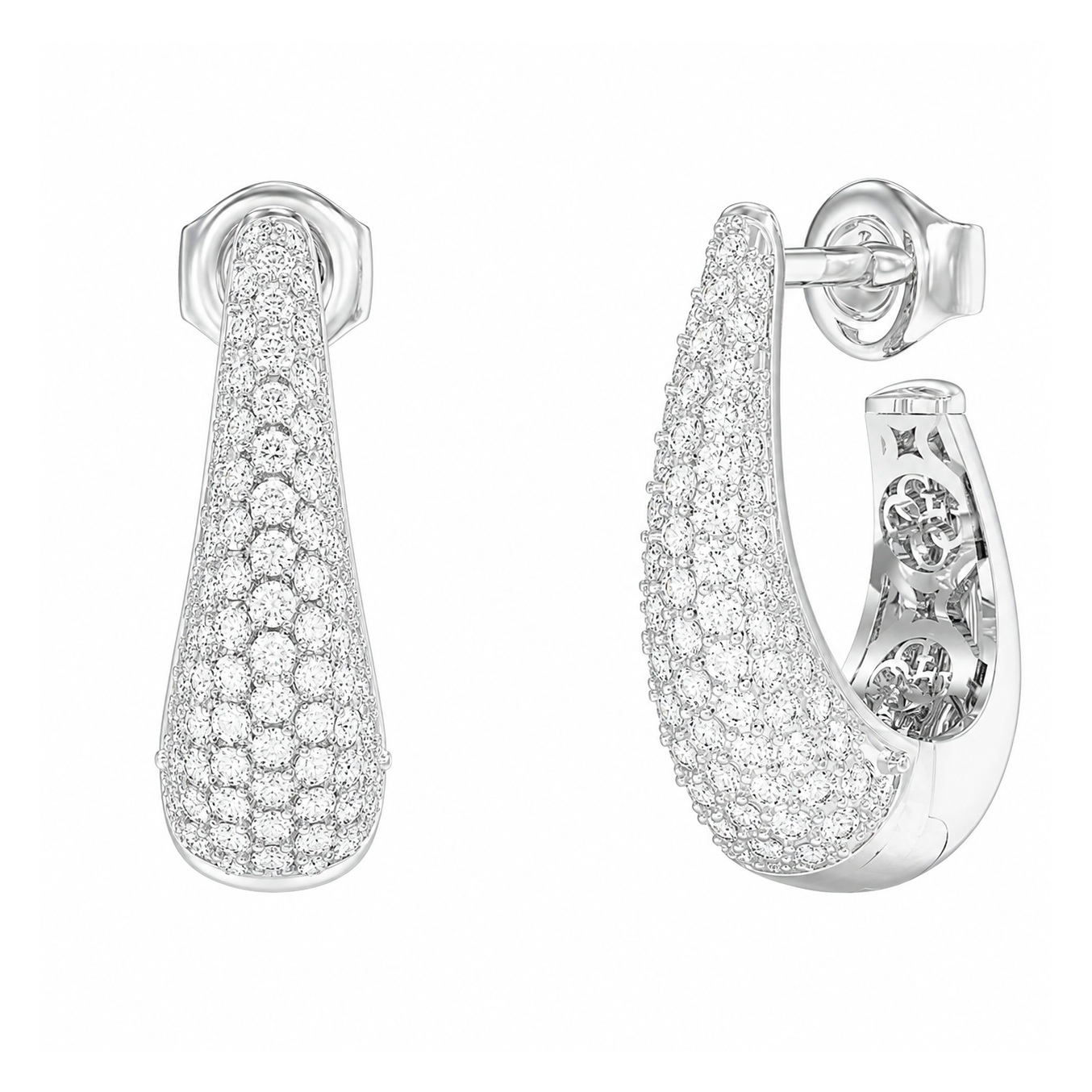 ΣΚΟΥΛΑΡΙΚΙΑ Κρίκοι Madison GUESS Jewellery από Ανοξείδωτο Ατσάλι με Πέτρες Ζιργκόν JUBE06429JWRHT/U - 