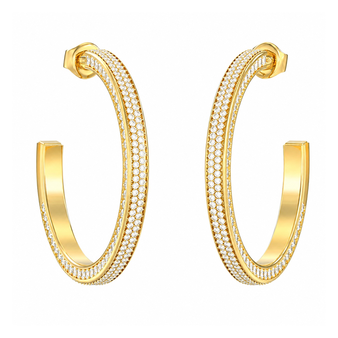 ΣΚΟΥΛΑΡΙΚΙΑ Κρίκοι Madison GUESS Jewellery από Επιχρυσωμένο Ανοξείδωτο Ατσάλι με Πέτρες Ζιργκόν JUBE06435JWYGT/U - 