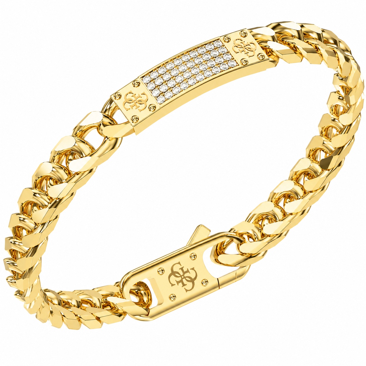 ΒΡΑΧΙΟΛΙ 4G Frontiers GUESS Jewellery από Επιχρυσωμένο Ανοξείδωτο Ατσάλι με Πέτρες Ζιργκόν JUMB06031JWYGS - 