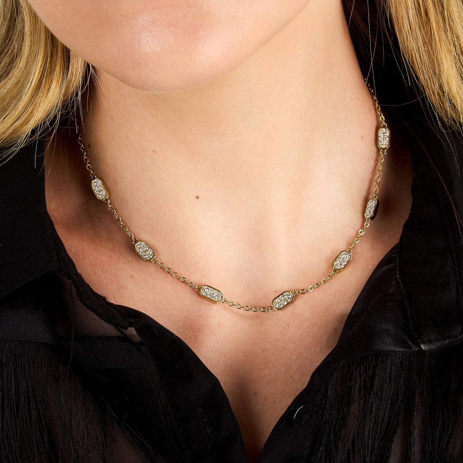 ΚΟΛΙΕ Crystals KARL LAGERFELD από Επιχρυσωμένο Ανοξείδωτο Ατσάλι με Πέτρες Ζιργκόν KLAYC58 - 