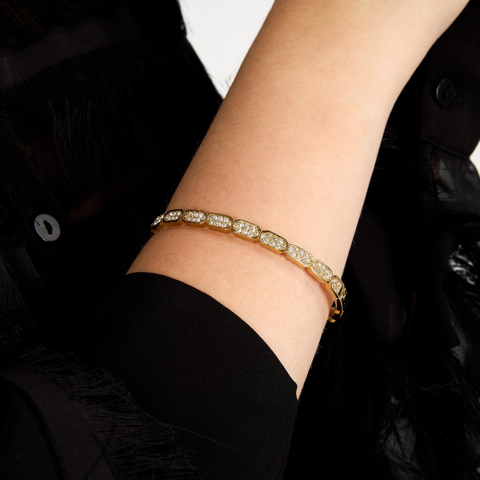 ΒΡΑΧΙΟΛΙ Crystals KARL LAGERFELD από Επιχρυσωμένο Ανοξείδωτο Ατσάλι με Πέτρες Ζιργκόν KLAYC59 - 