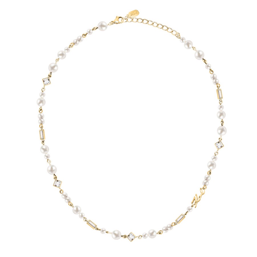 ΚΟΛΙΕ Pearls KARL LAGERFELD από Επιχρυσωμένο Ανοξείδωτο Ατσάλι με Πέτρες Ζιργκόν και Μαργαριτάρια KLAYR17 - 3