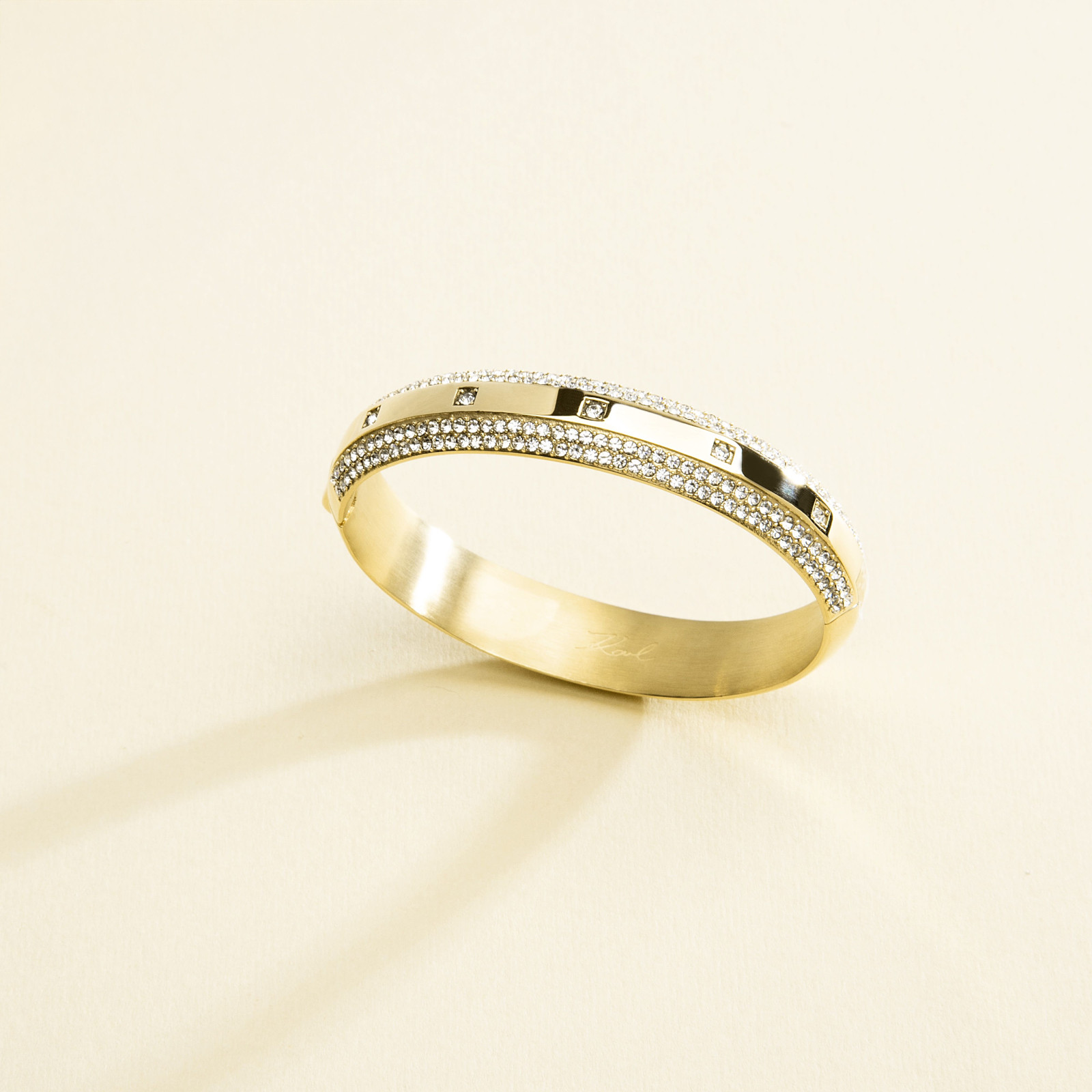 ΒΡΑΧΙΟΛΙ Bangle KARL LAGERFELD από Επιχρυσωμένο Ανοξείδωτο Ατσάλι με Πέτρες Ζιργκόν KLBJY03 - 3