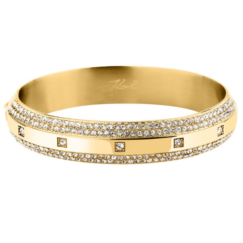 ΒΡΑΧΙΟΛΙ Bangle KARL LAGERFELD από Επιχρυσωμένο Ανοξείδωτο Ατσάλι με Πέτρες Ζιργκόν KLBJY03 - 