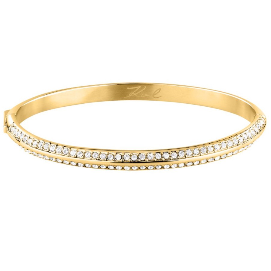 ΒΡΑΧΙΟΛΙ Bangle KARL LAGERFELD από Επιχρυσωμένο Ανοξείδωτο Ατσάλι με Πέτρες Ζιργκόν KLBJY05 - 