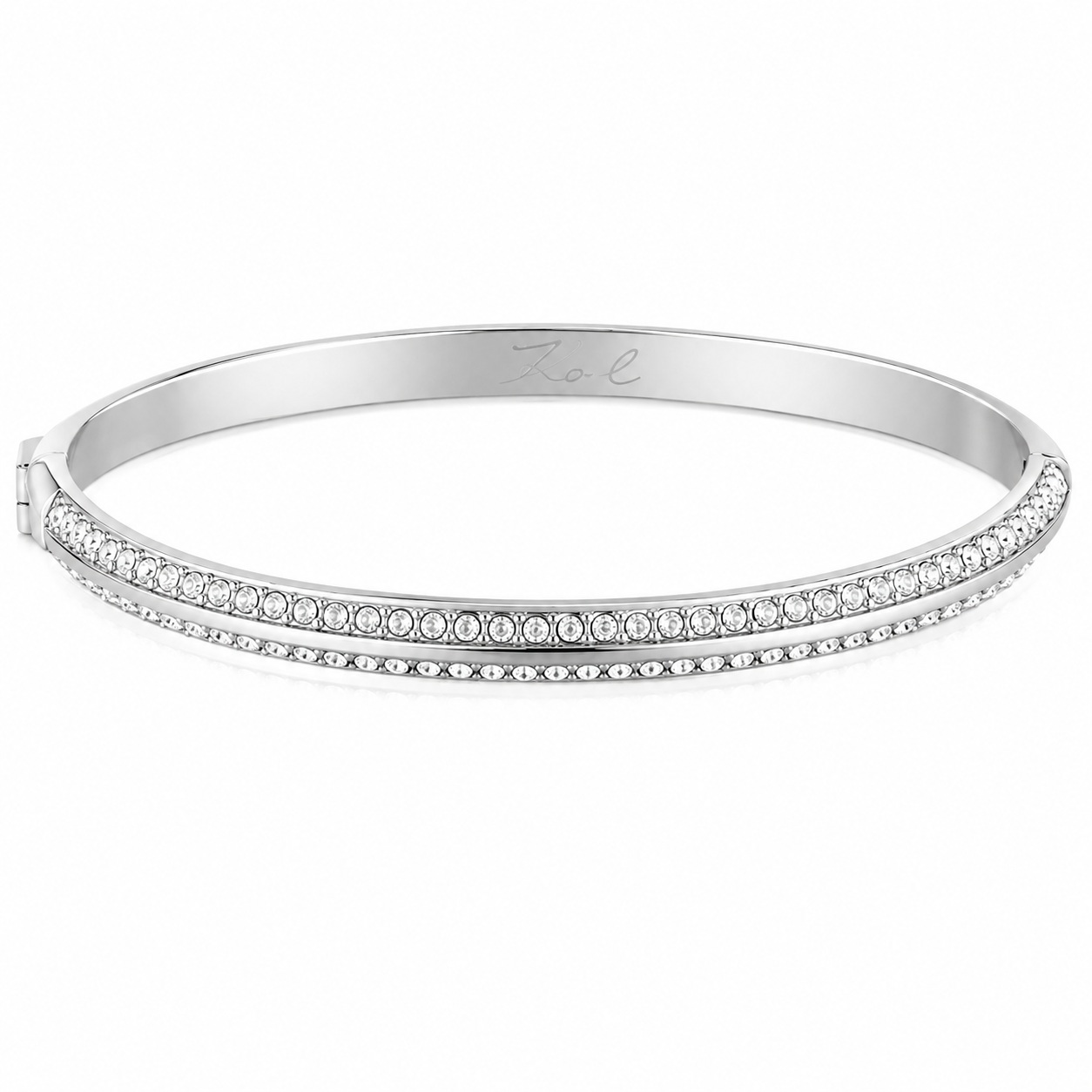 ΒΡΑΧΙΟΛΙ Bangle KARL LAGERFELD από Ανοξείδωτο Ατσάλι με Πέτρες Ζιργκόν KLBJY06 - 