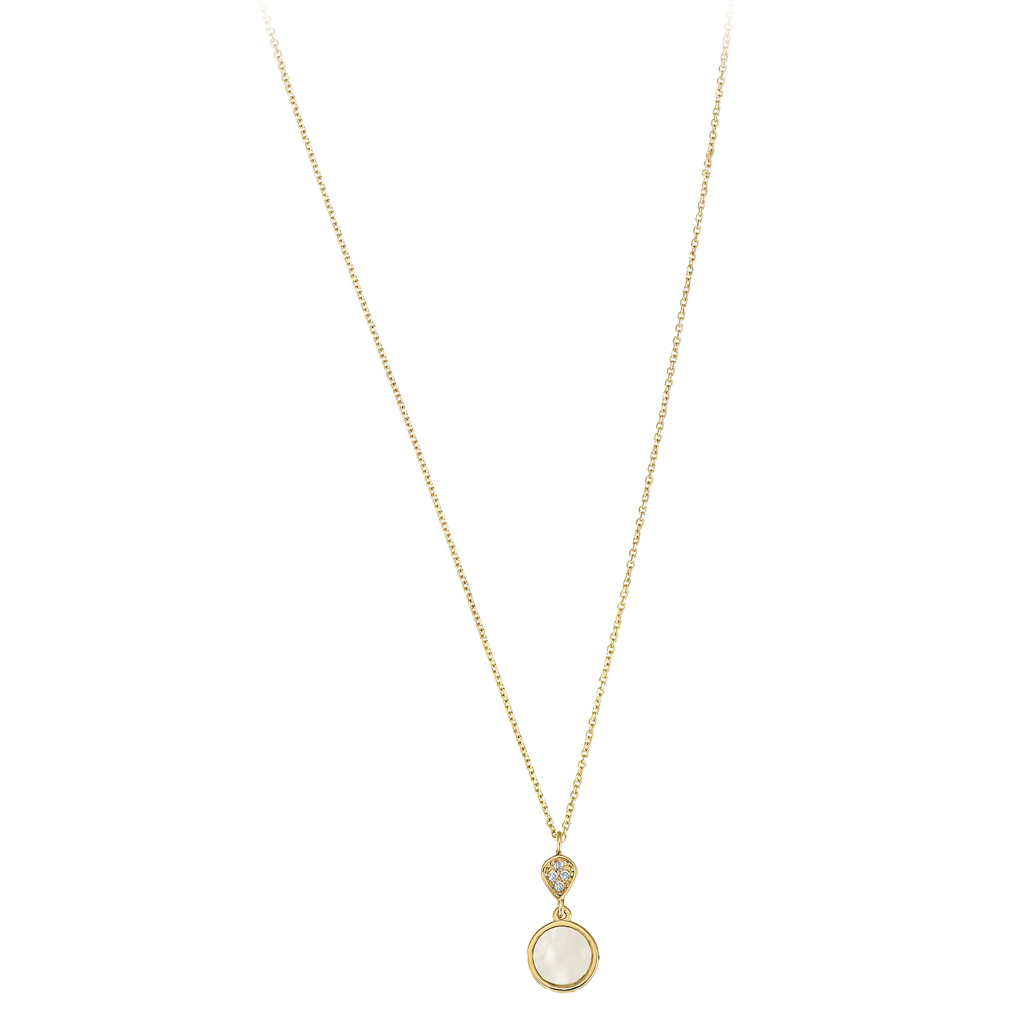 NECKLACE SENZIO Collection 9K Yellow Gold with Zircon Stones and Mother of Pearl 3LAV.VS418 - 