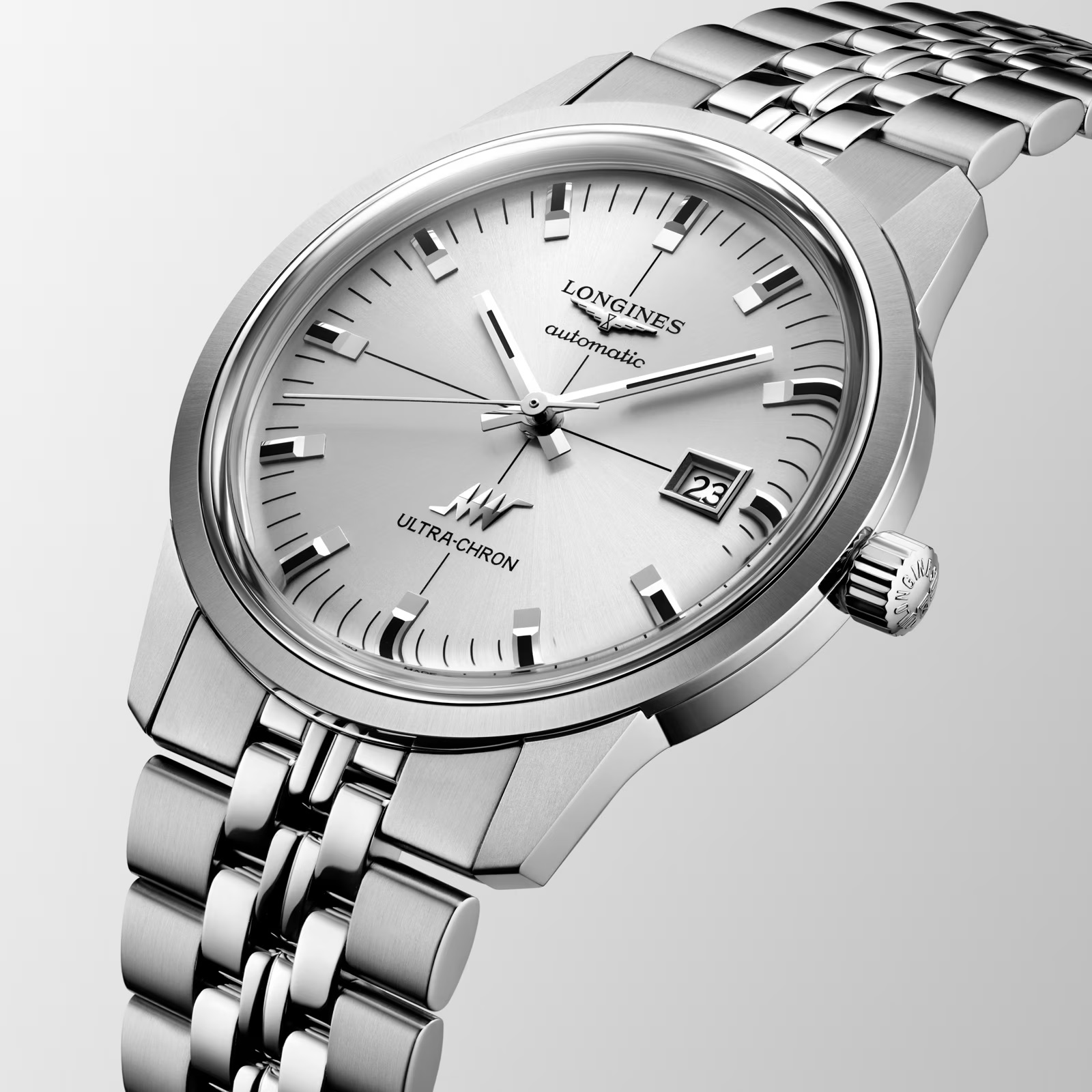 LONGINES Ultra-Chron Classic Automatic Silver Dial 40mm Silver Stainless Steel Bracelet L29374726 - 