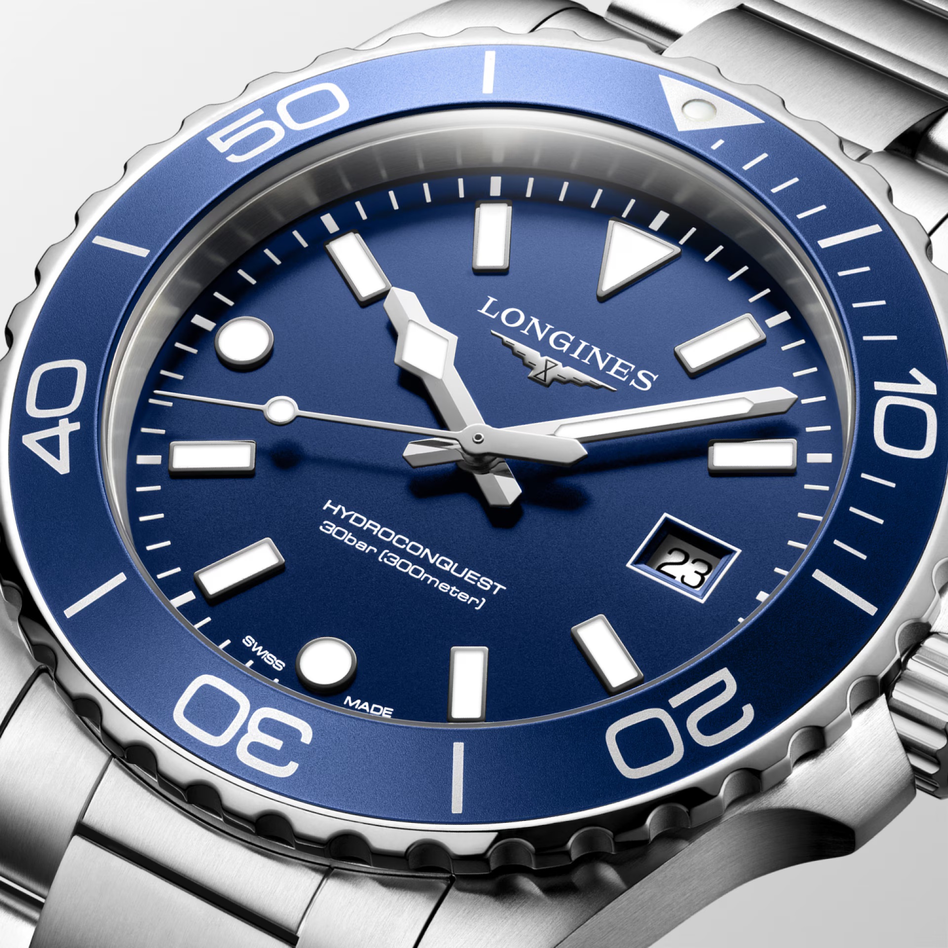 LONGINES HydroConquest Quartz Blue Dial 42mm Silver Stainless Steel Bracelet L37694966 - 